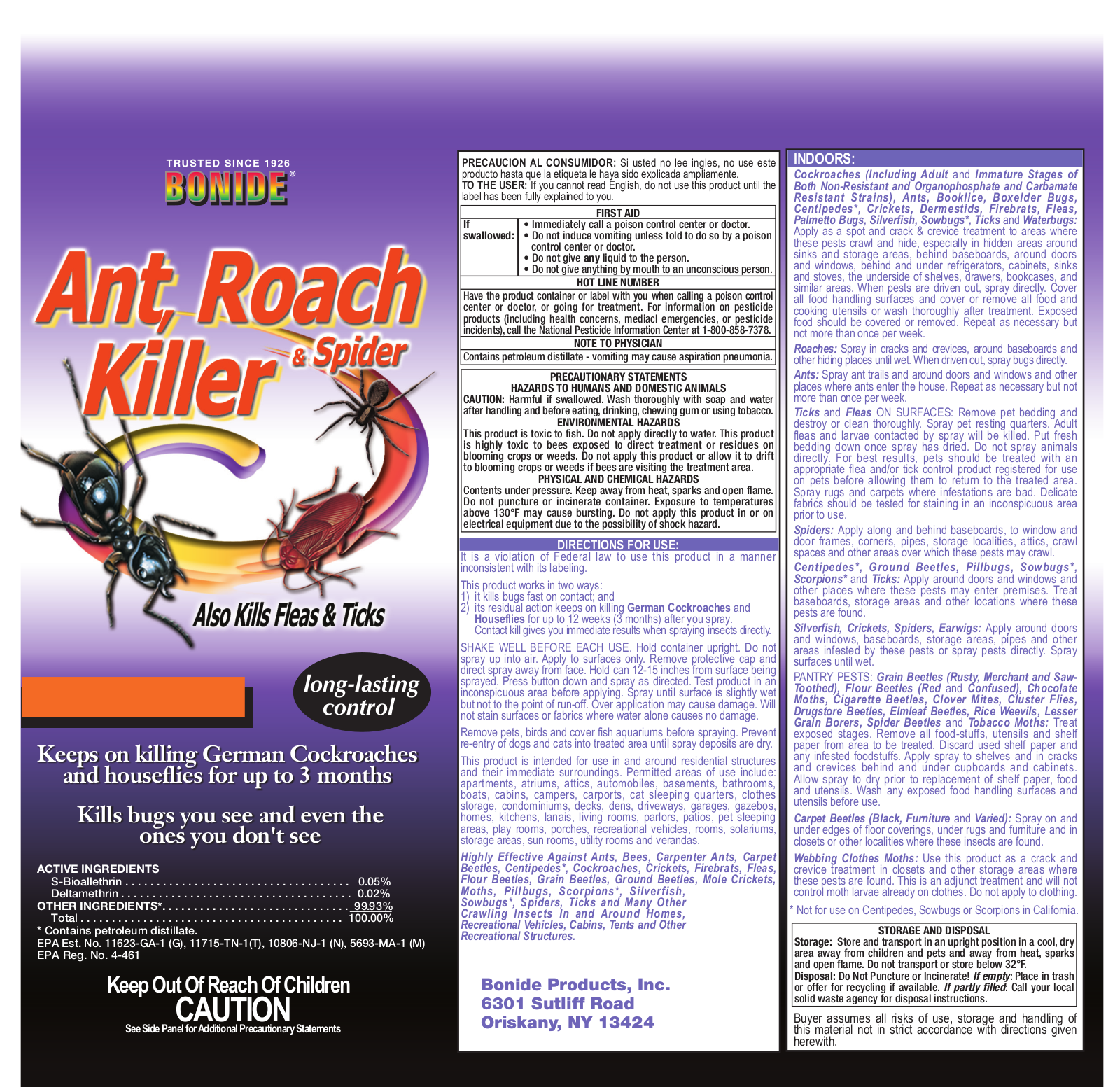 Bonide Ant Roach  Spider Killer User Manual