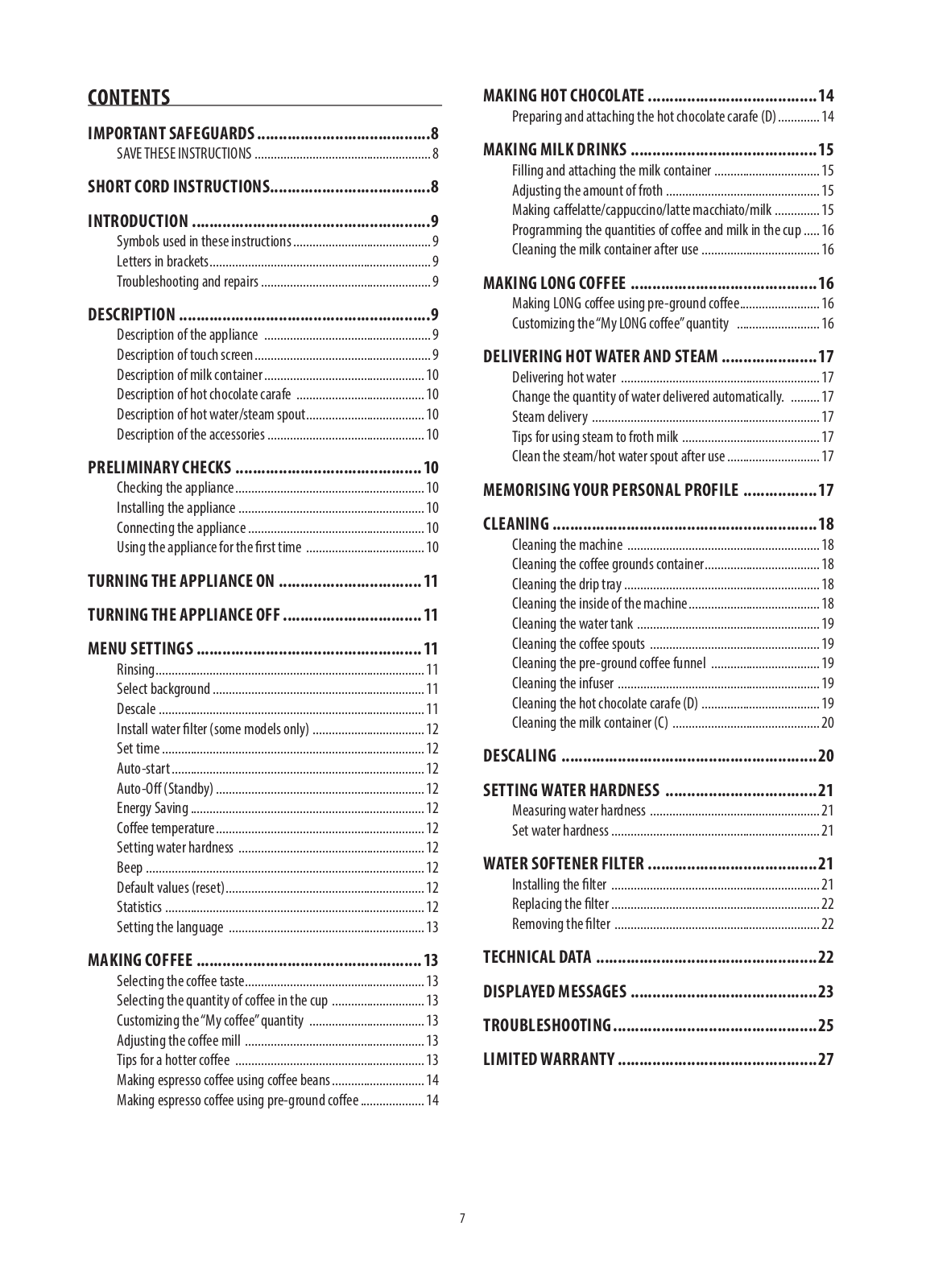 De'Longhi ESAM 6900.M Instruction Manual