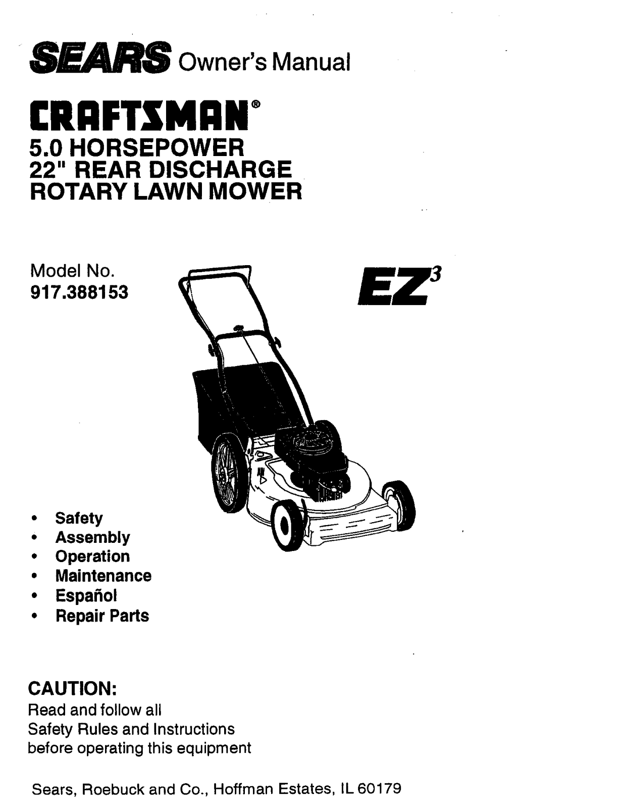 Craftsman 917388153 Owner’s Manual