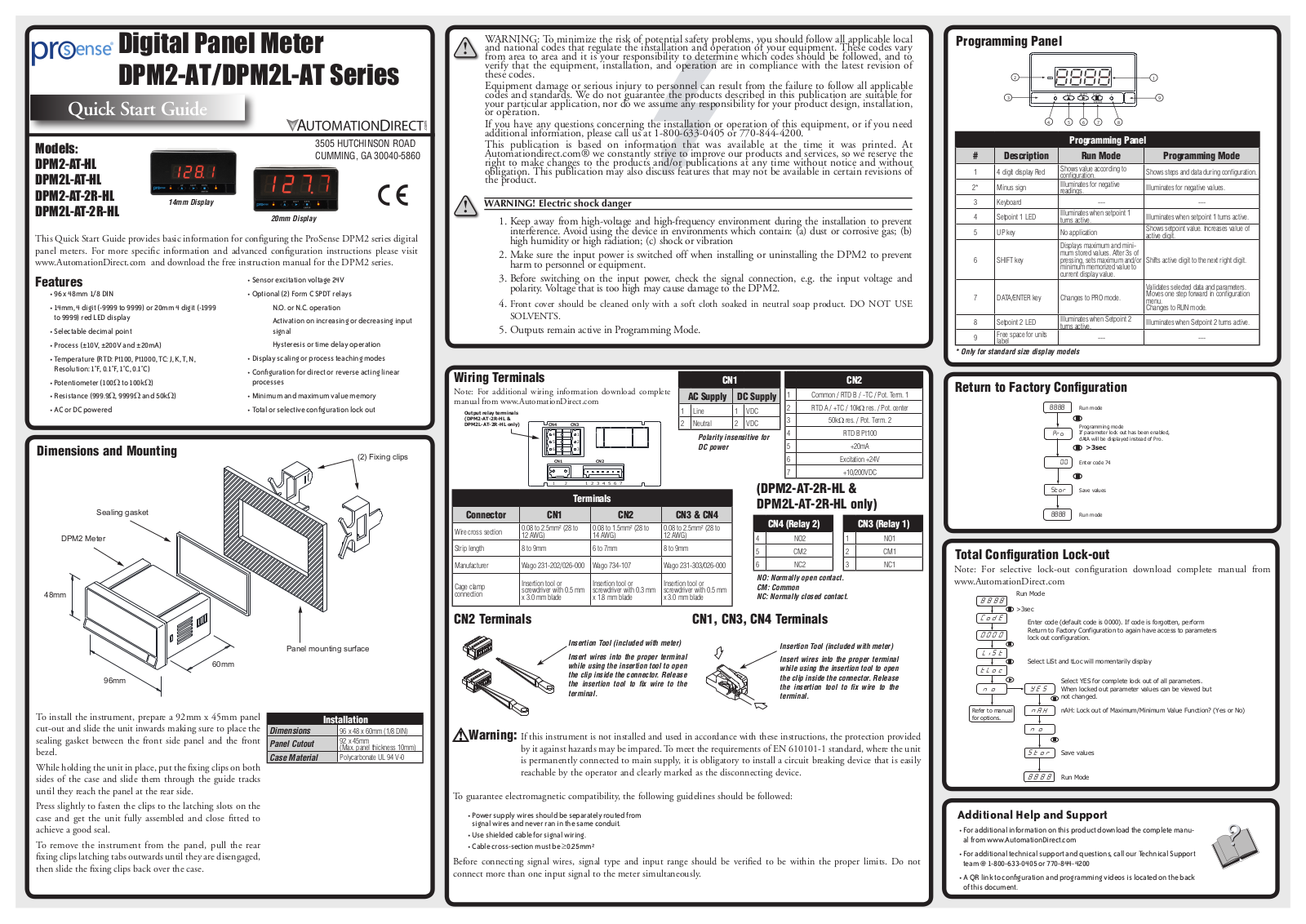 Automationdirect DPM2-AT, DPM2L-AT Quick Start Guide