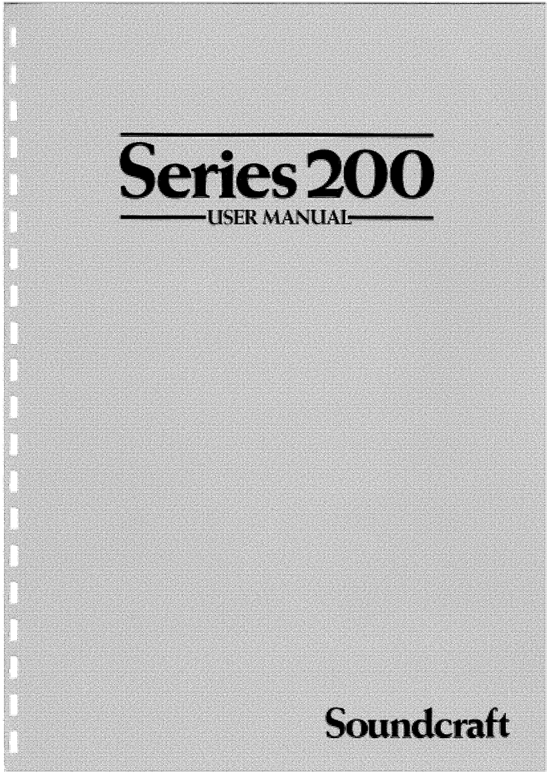 SoundCraft 200 User Manual