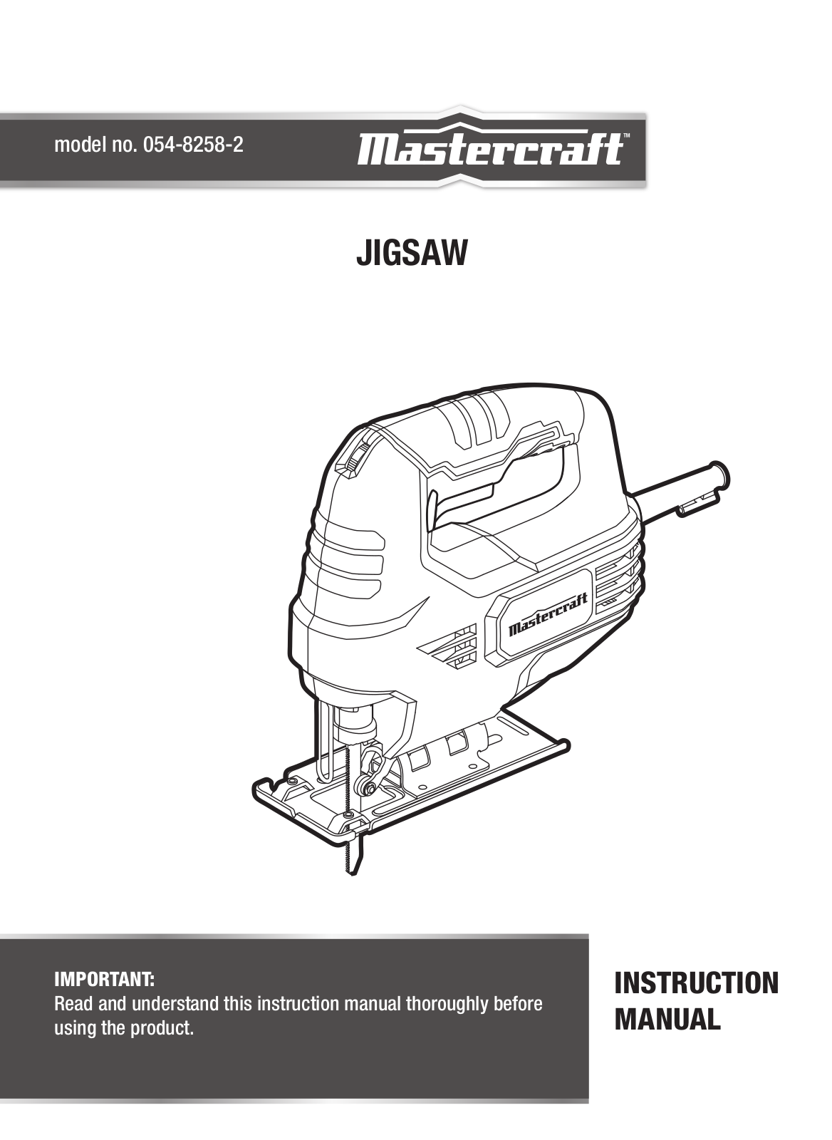 MasterCraft 054-8258-2 Instruction Manual