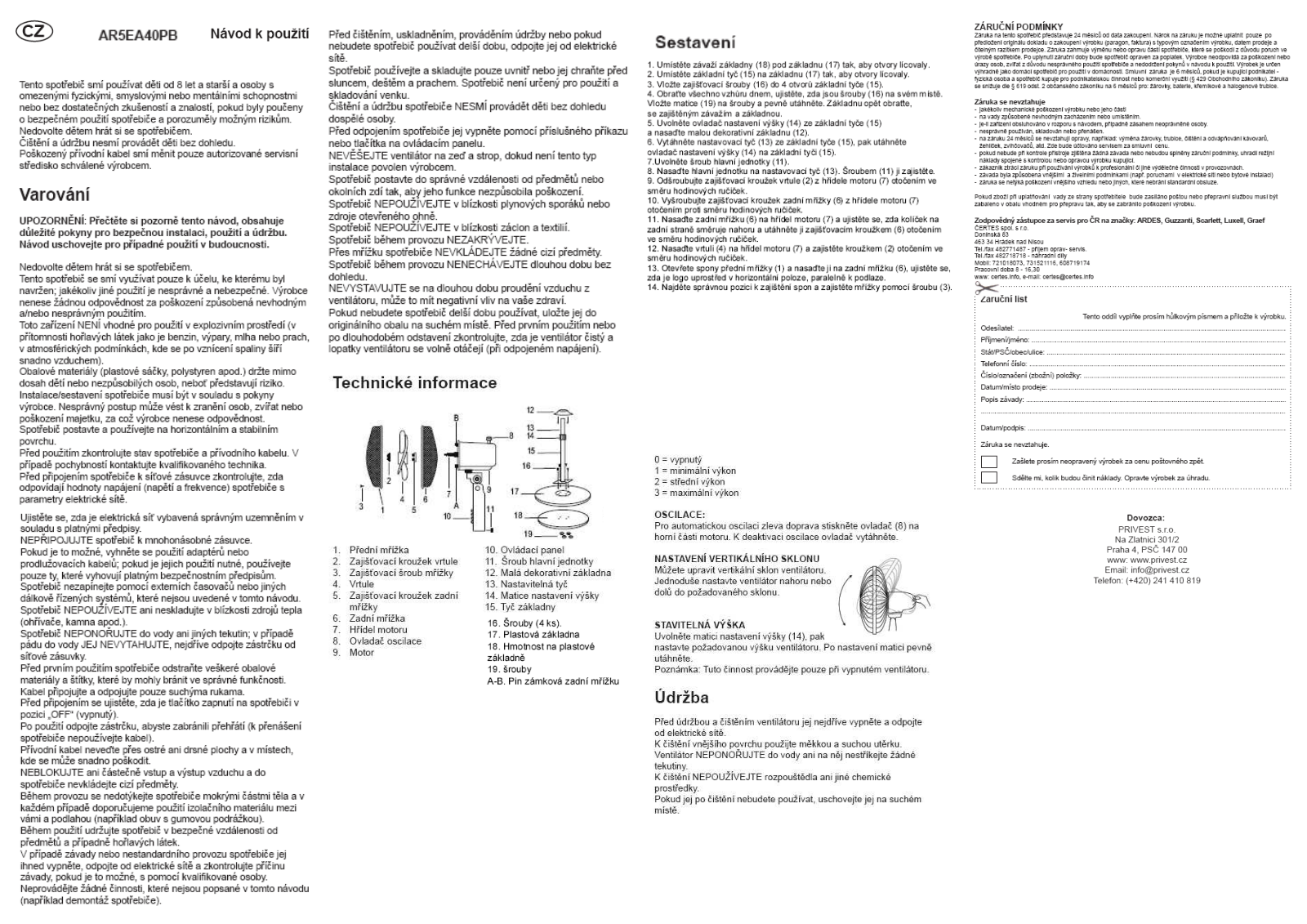 Ardes EA40PB User Manual