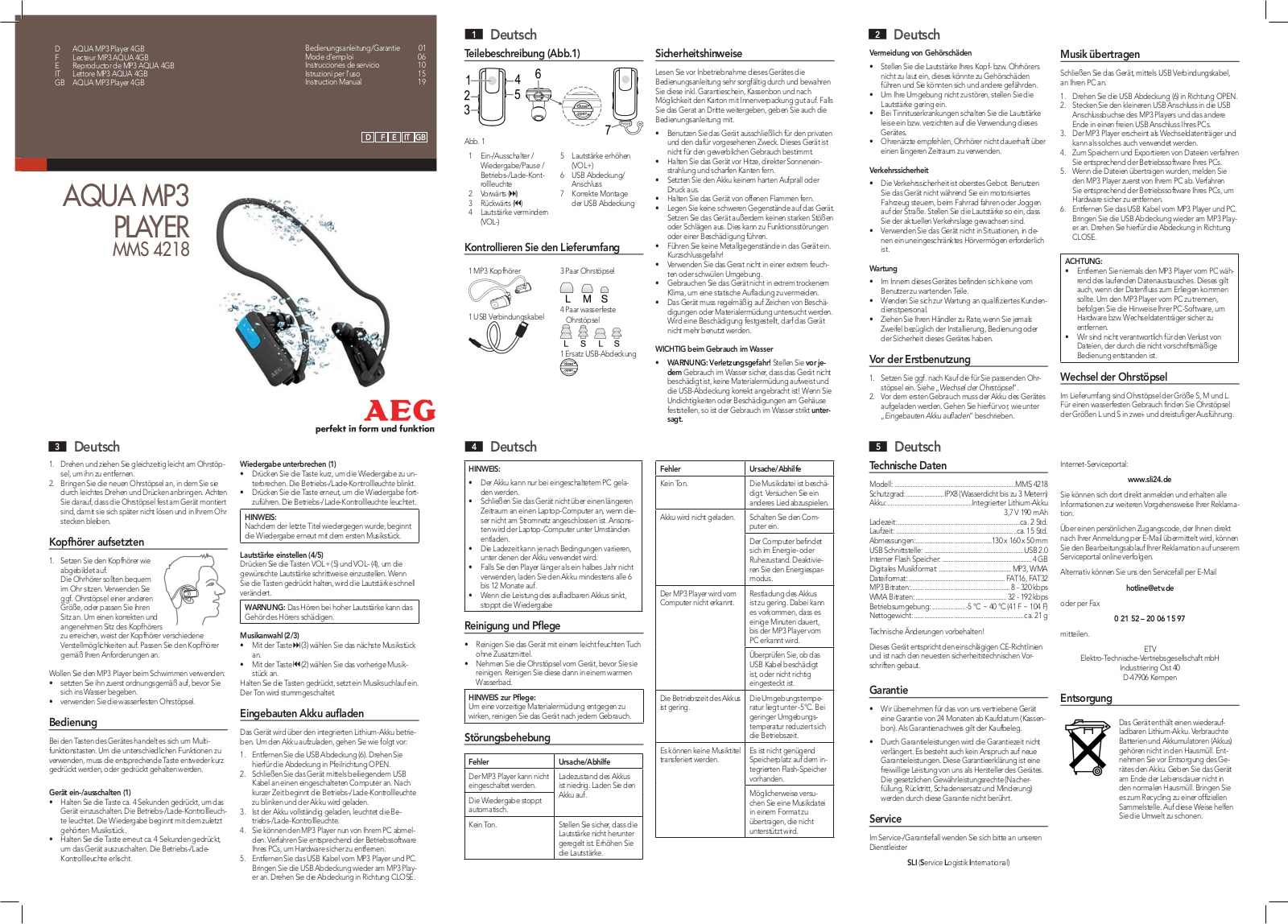 AEG MMS 4218 User Manual