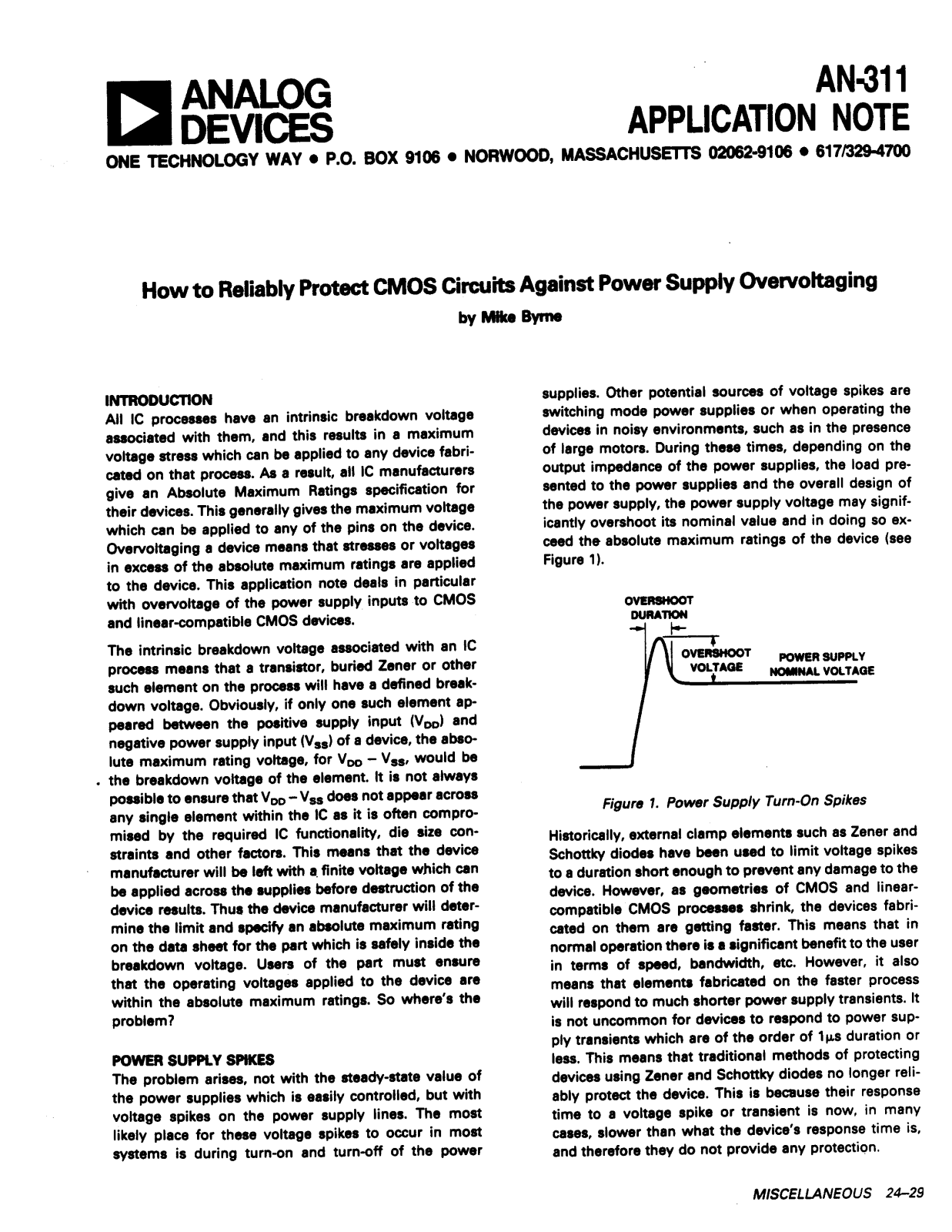 Analog Devices AN311 Application Notes