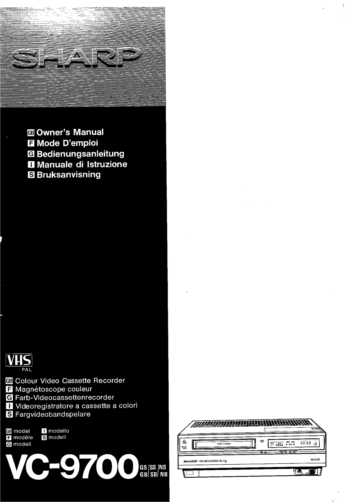 SHARP VC-9700 User Manual