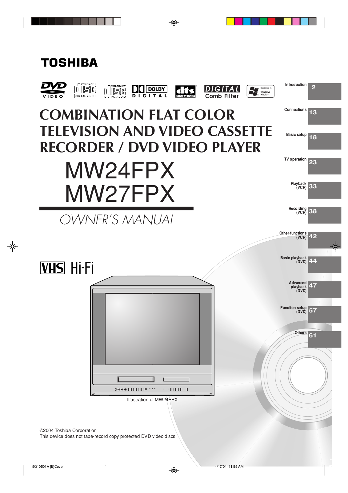 Toshiba MW27FPX, MW24FPX User Manual