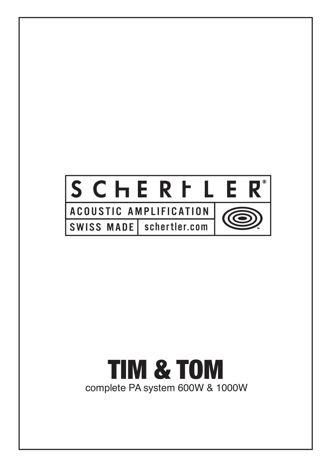 Schertler TIM SUB, TOM SUB, TIM SAT, TOM SAT User Manual - ManualMachine.com