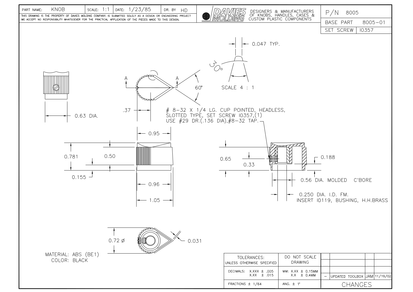 Davies Molding 8005 Reference Drawing