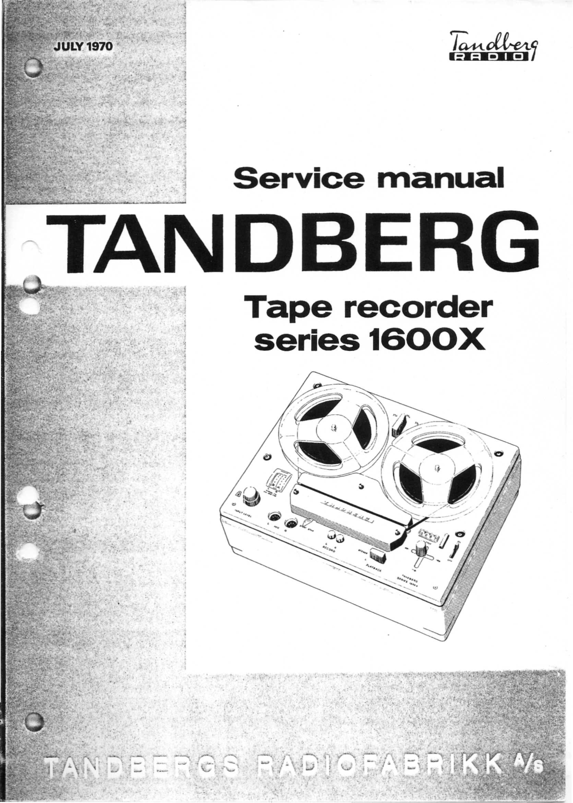 Tandberg 1600-X Service manual