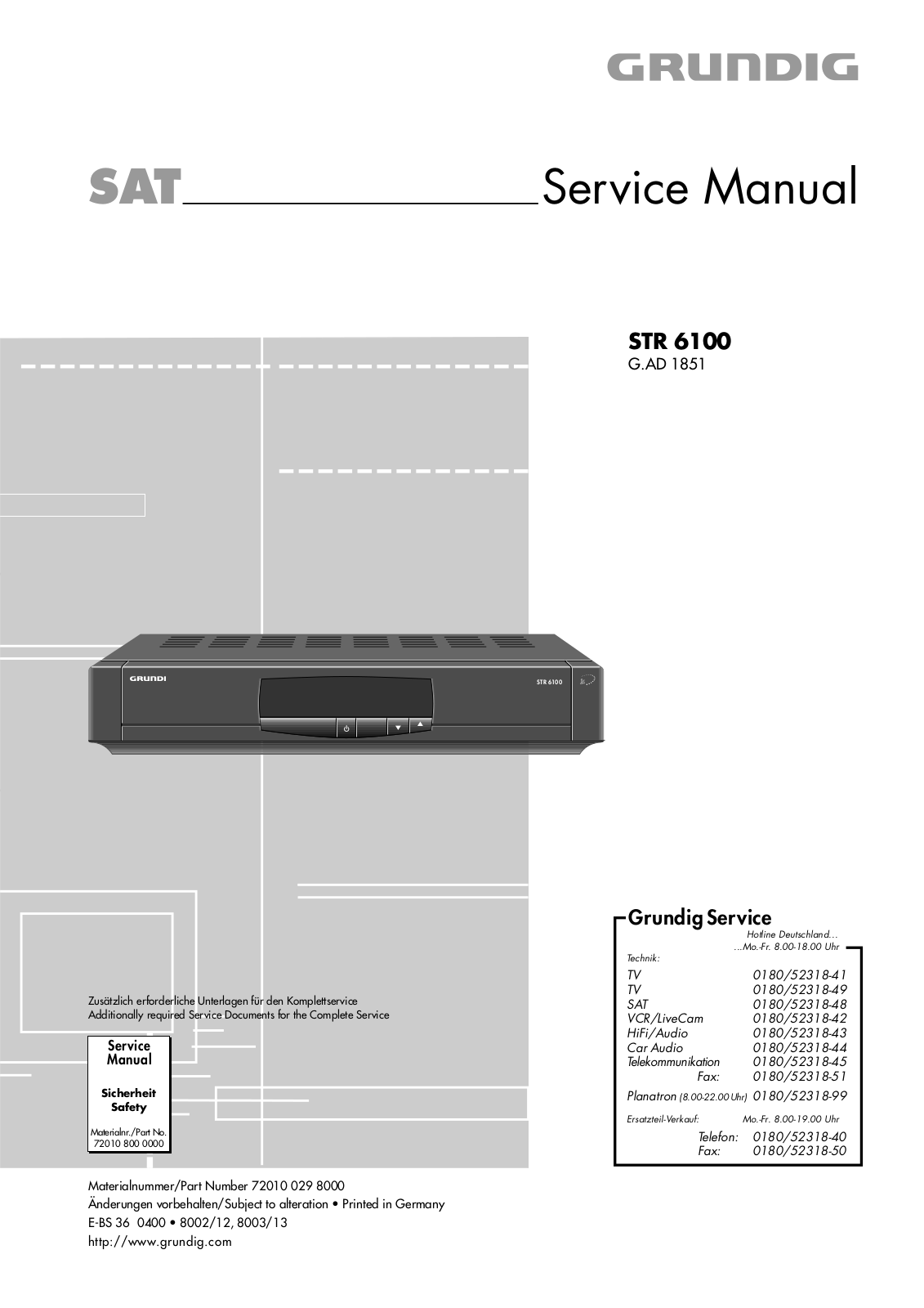 Grundig STR-6100 Service Manual