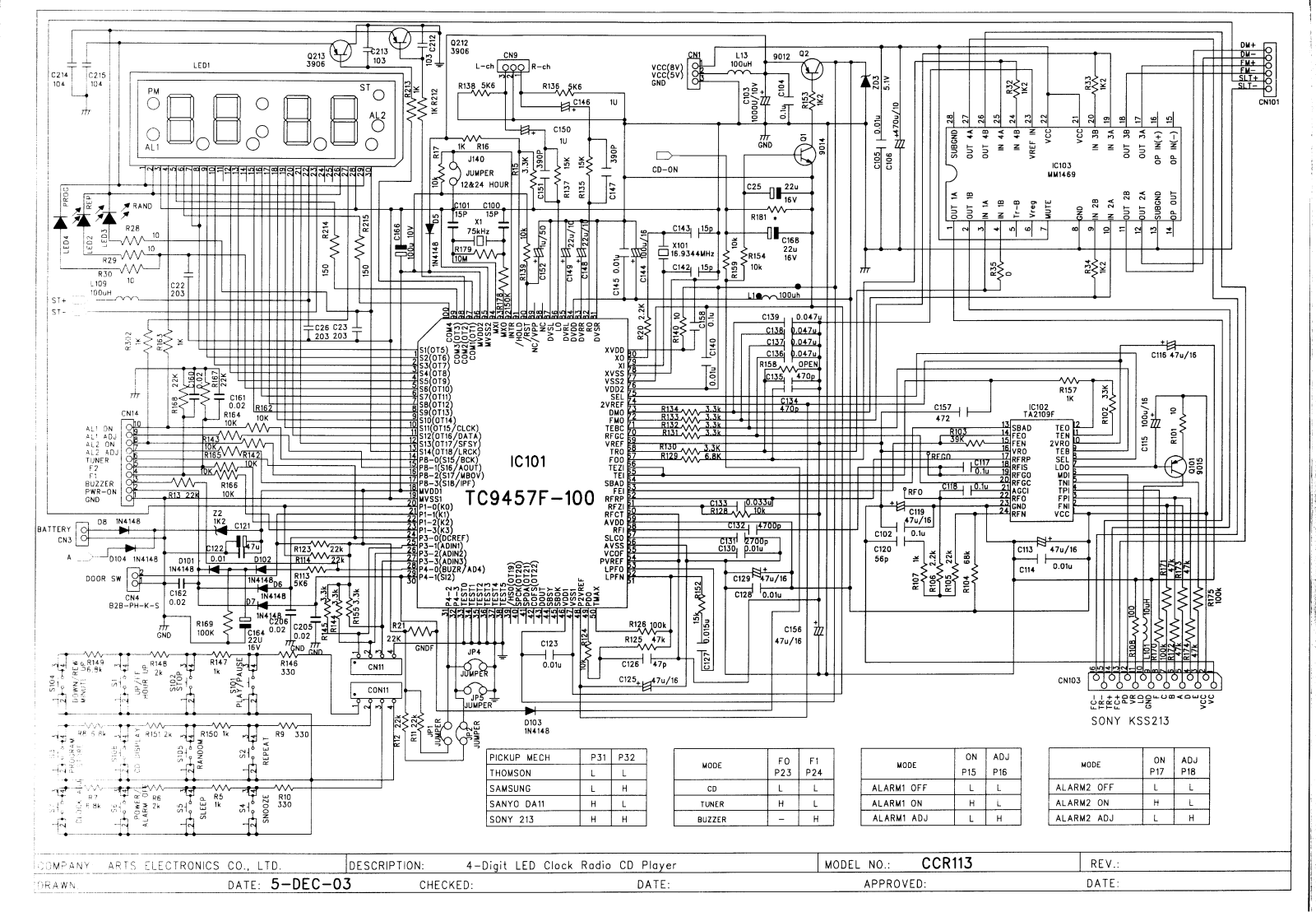 CCE RL 30CDX Diagram