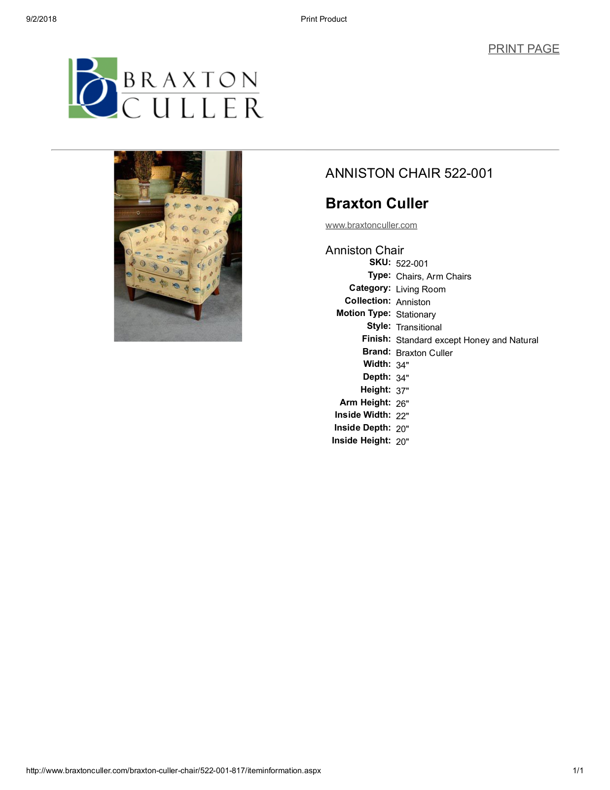 Braxton Culler BXCL1516 Specifications - ManualMachine.com