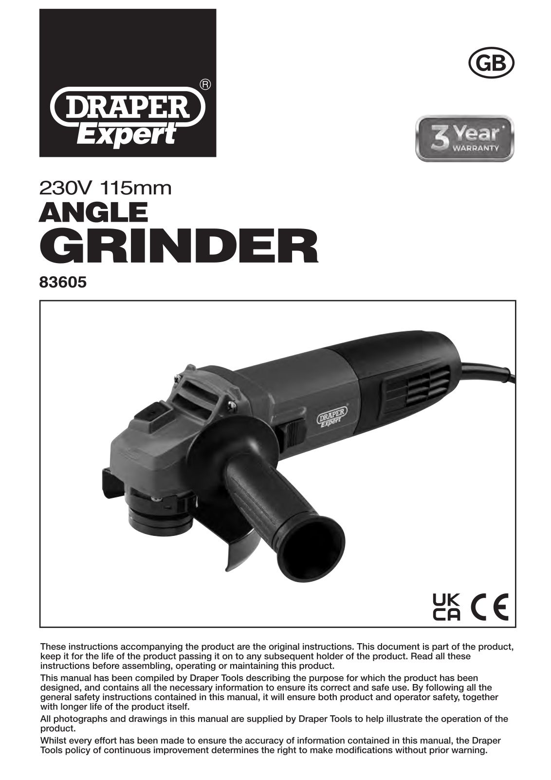 Draper Tools 83605 Instructions - ManualMachine.com
