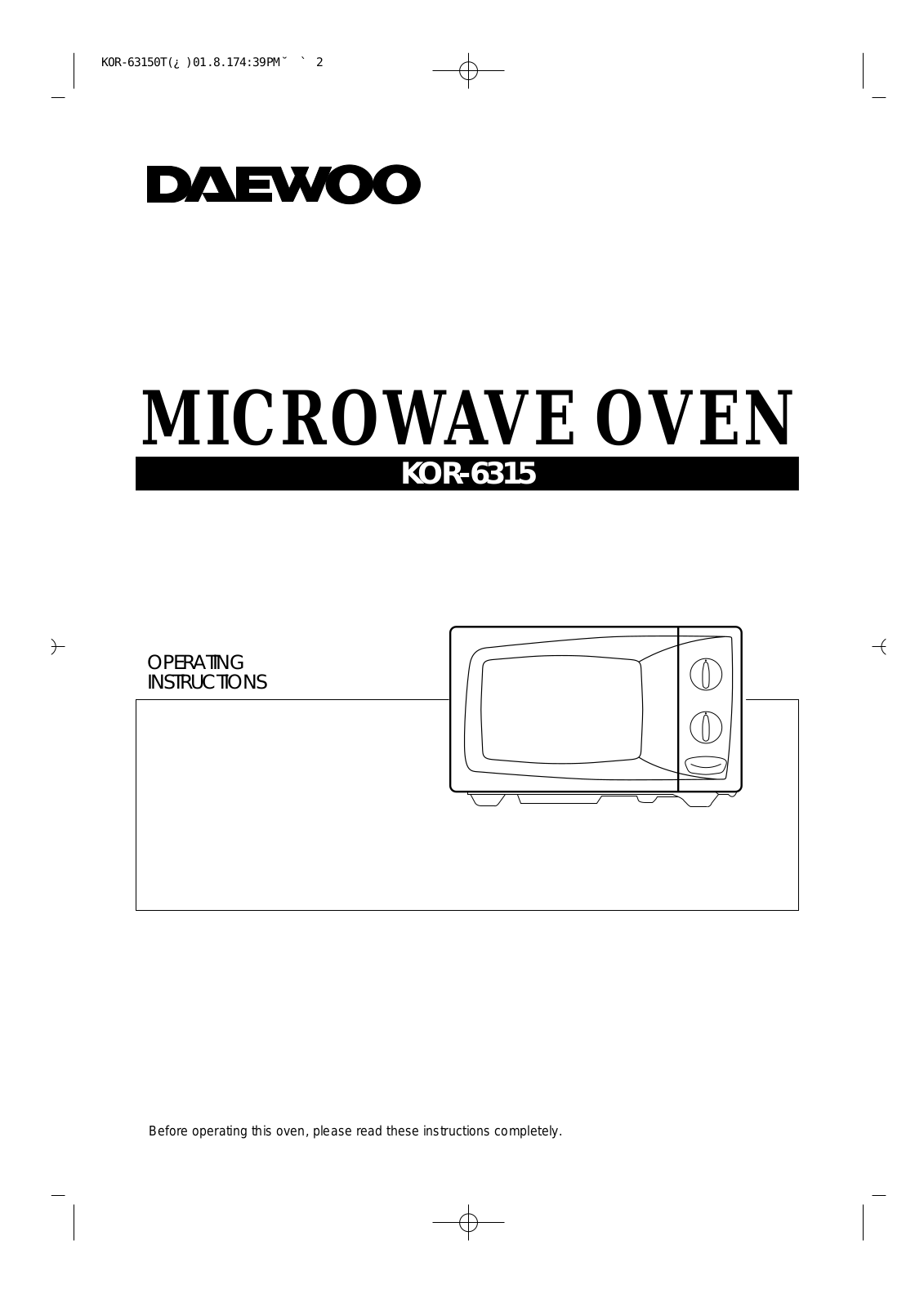 Daewoo KOR-63150T User Manual