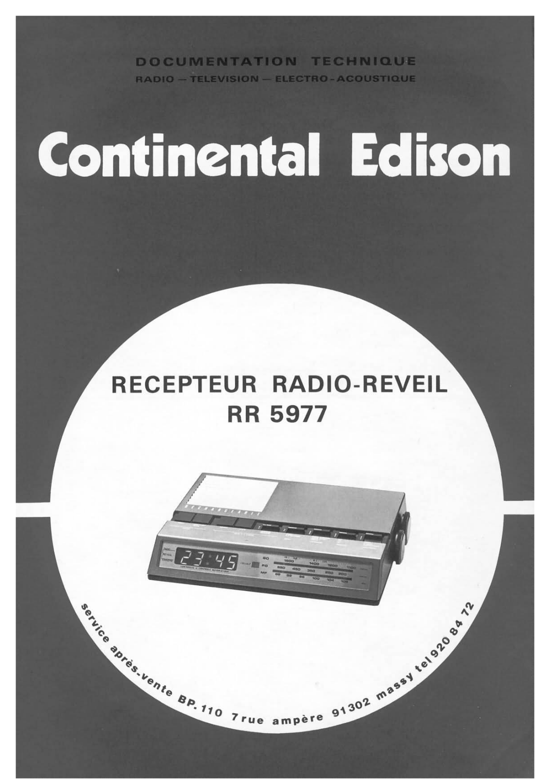 Continental Edison RR-5977 Service Manual