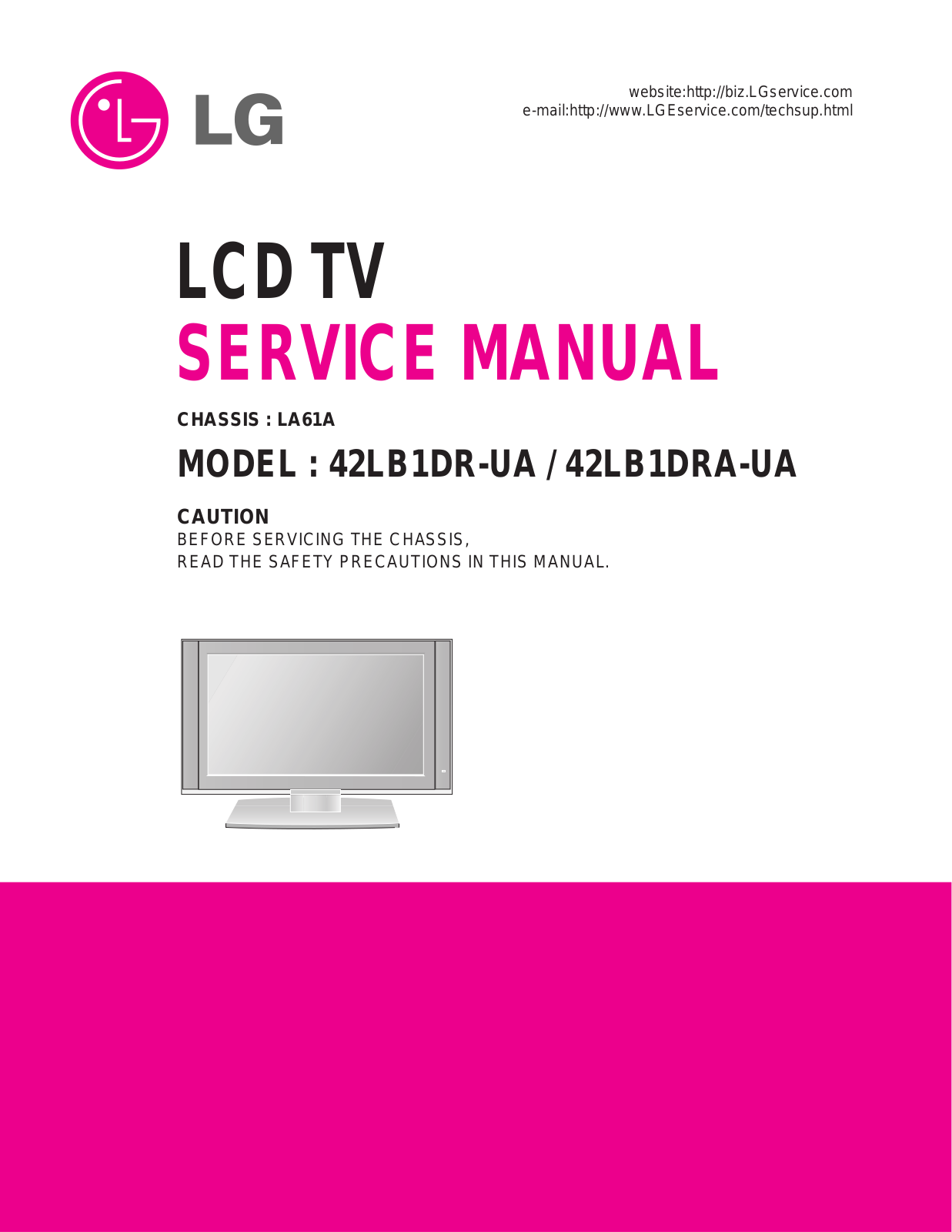 LG LA61A, 42LB1DRA-UA, 42LB1DR-UA Service Manual