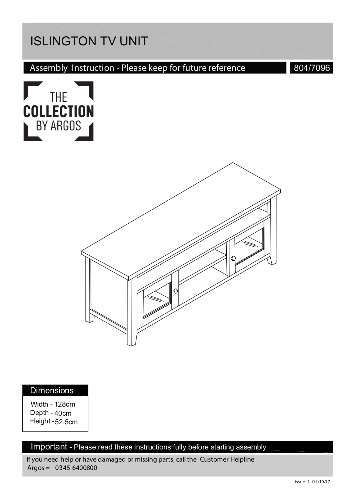 Argos 8047096 ASSEMBLY INSTRUCTIONS