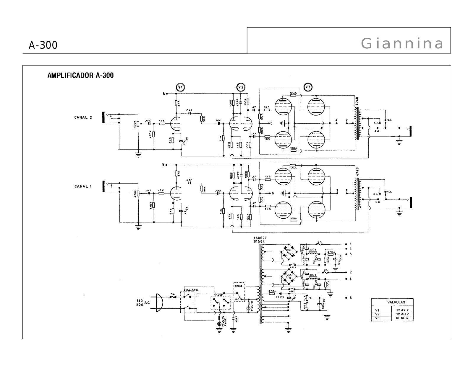 Giannini A-300 Schematic