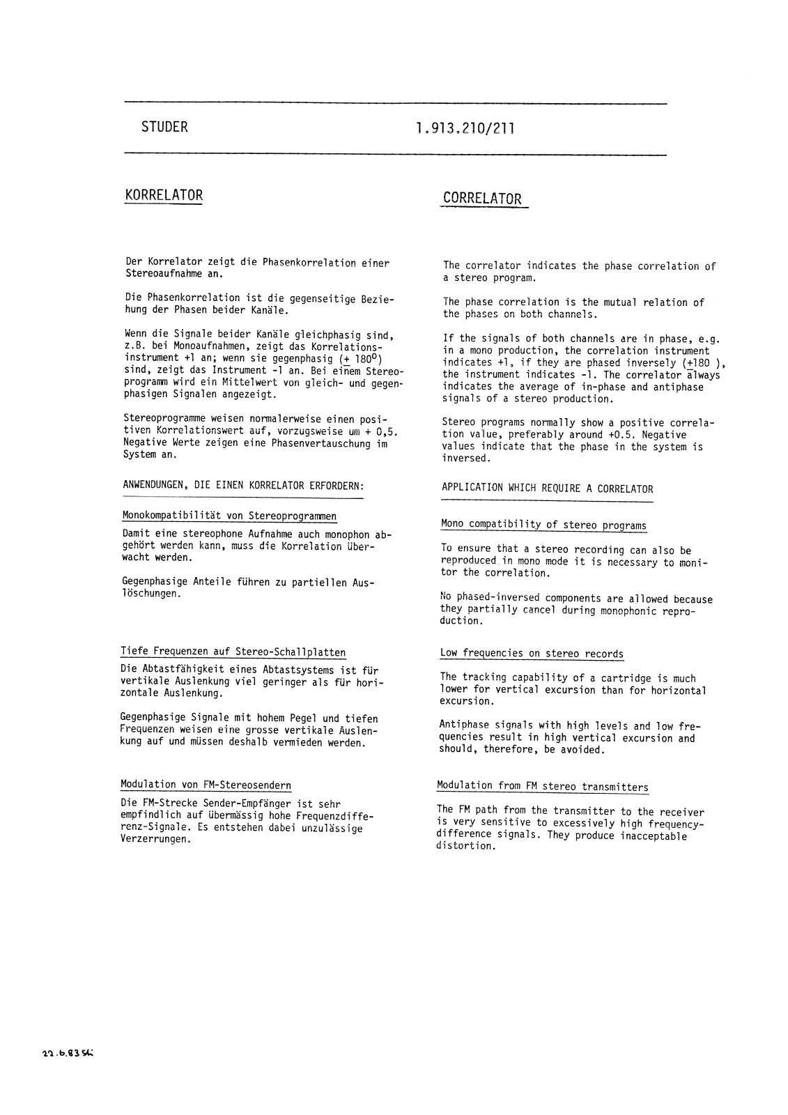 Studer 1913210 User Manual