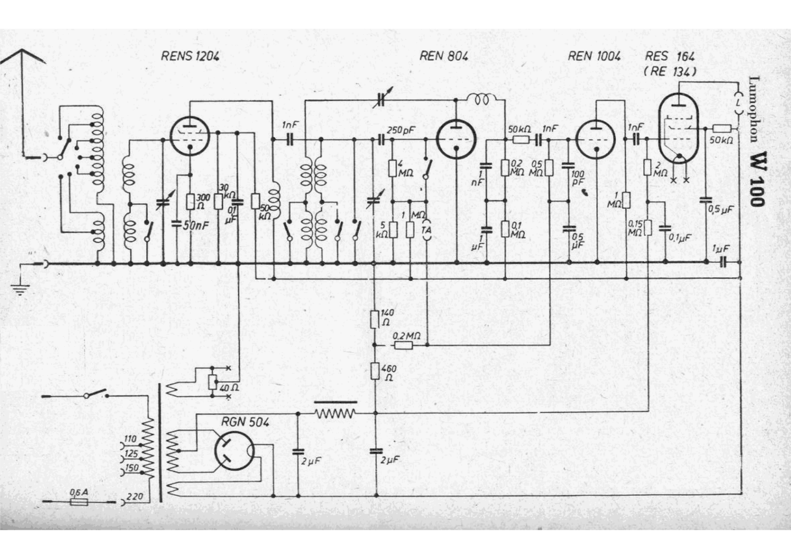 Lumophon w100 schematic - ManualMachine.com
