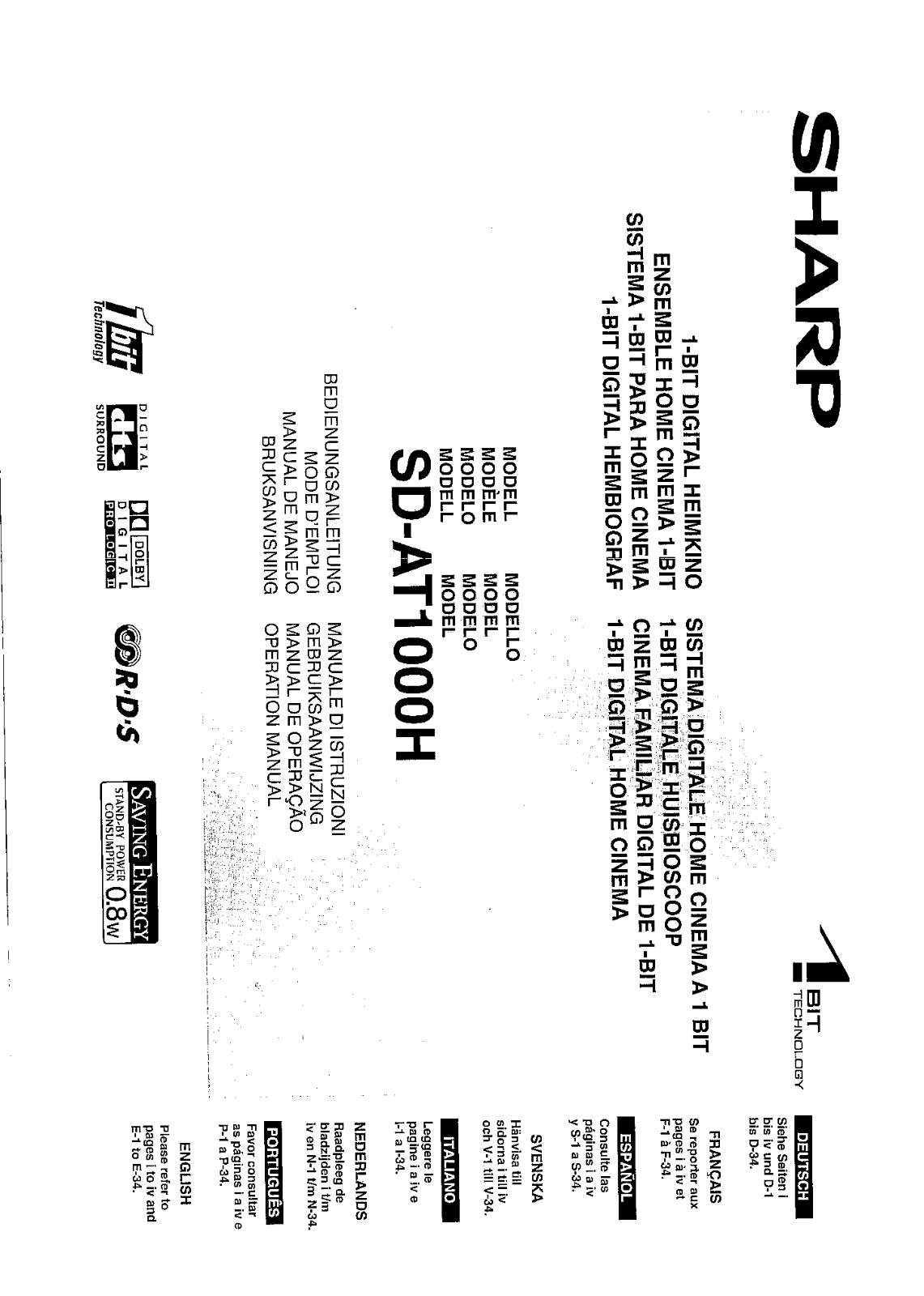 Sharp SD-AT1000H User Manual