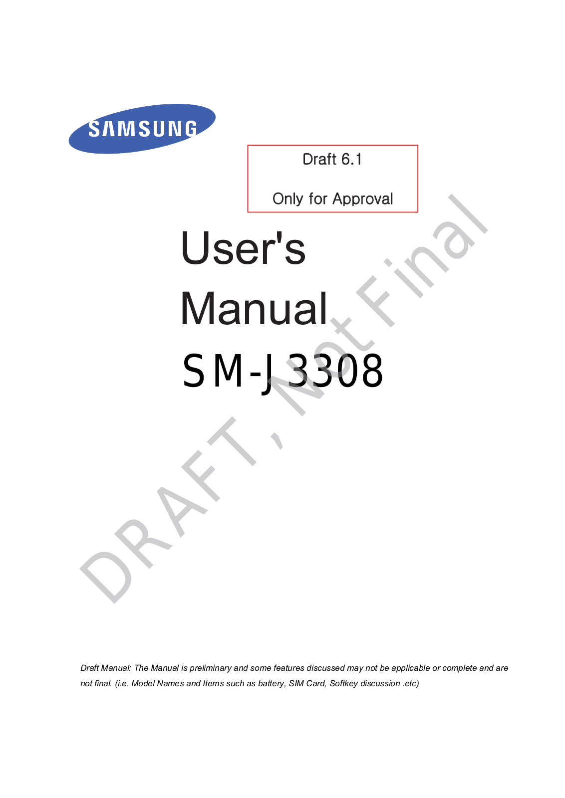 Samsung SMJ3308 Users Manual