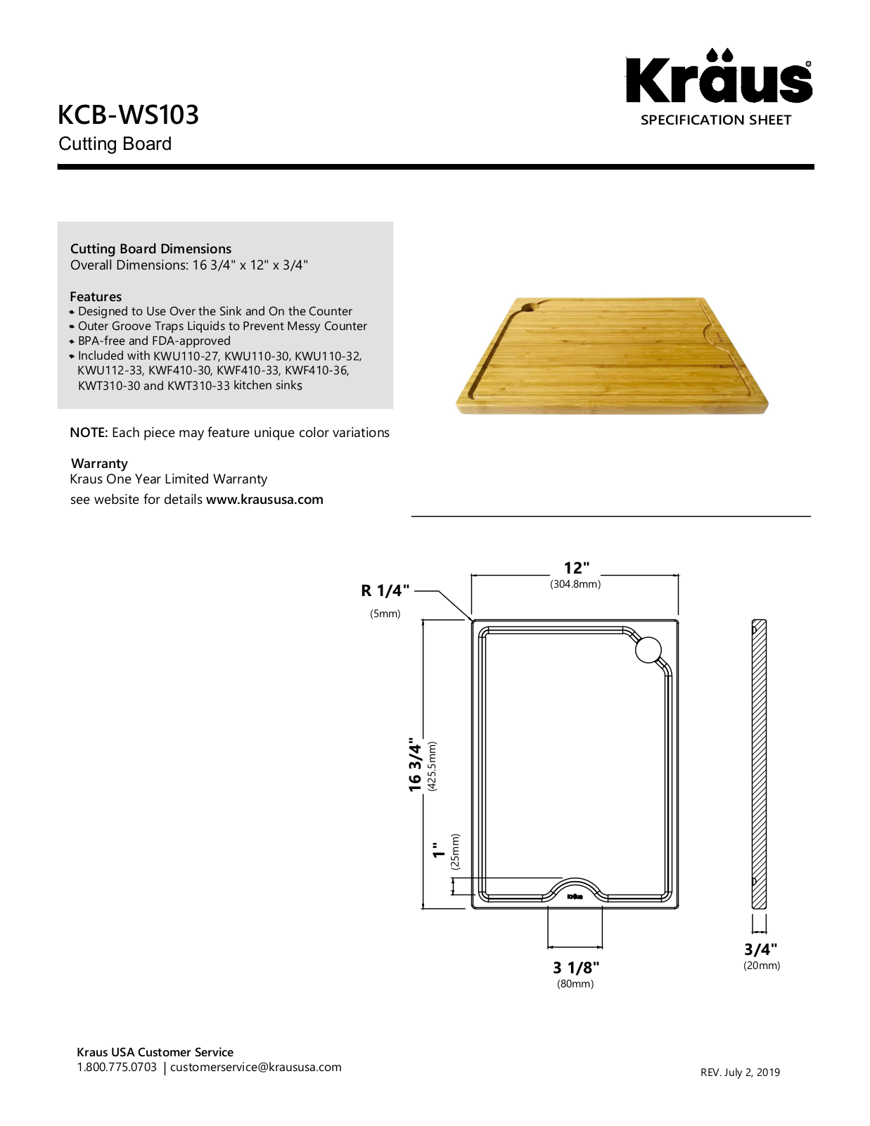 Kraus KUS10143 Specifications - ManualMachine.com