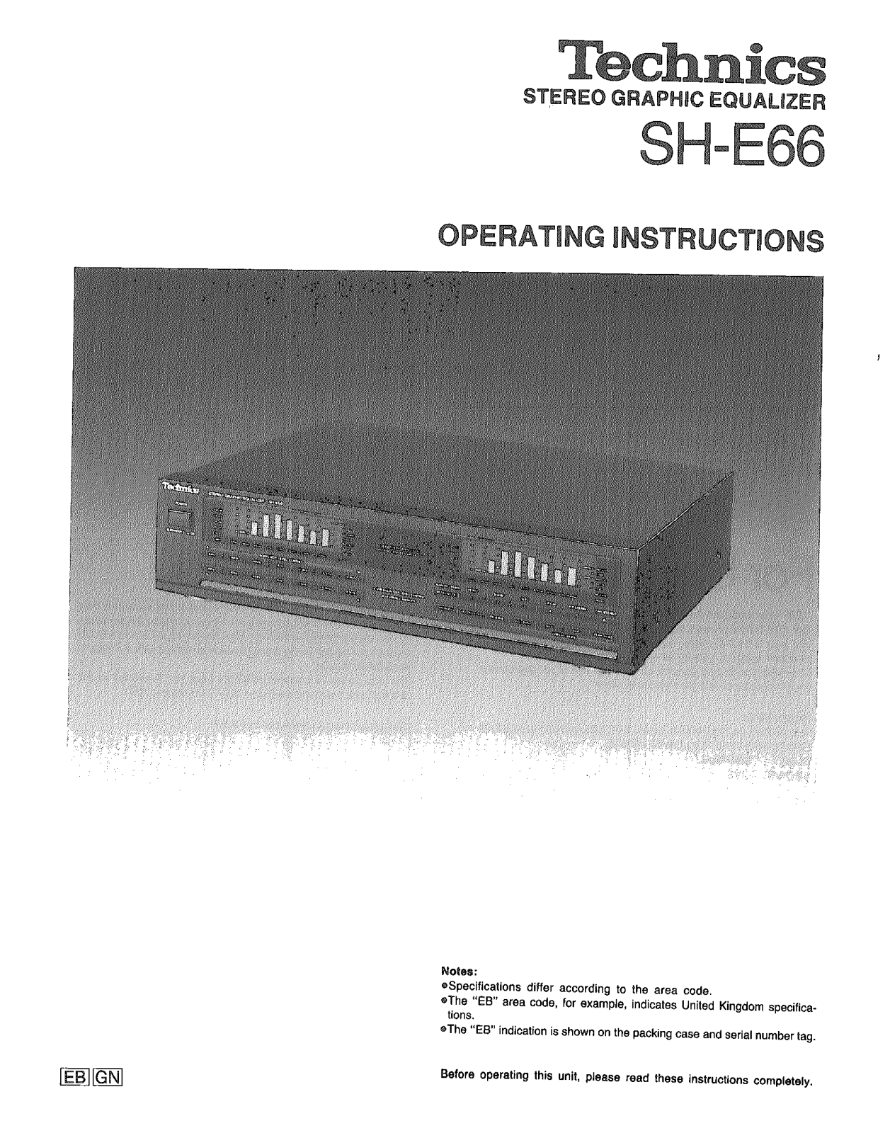 Technics SHE-66 Owners manual