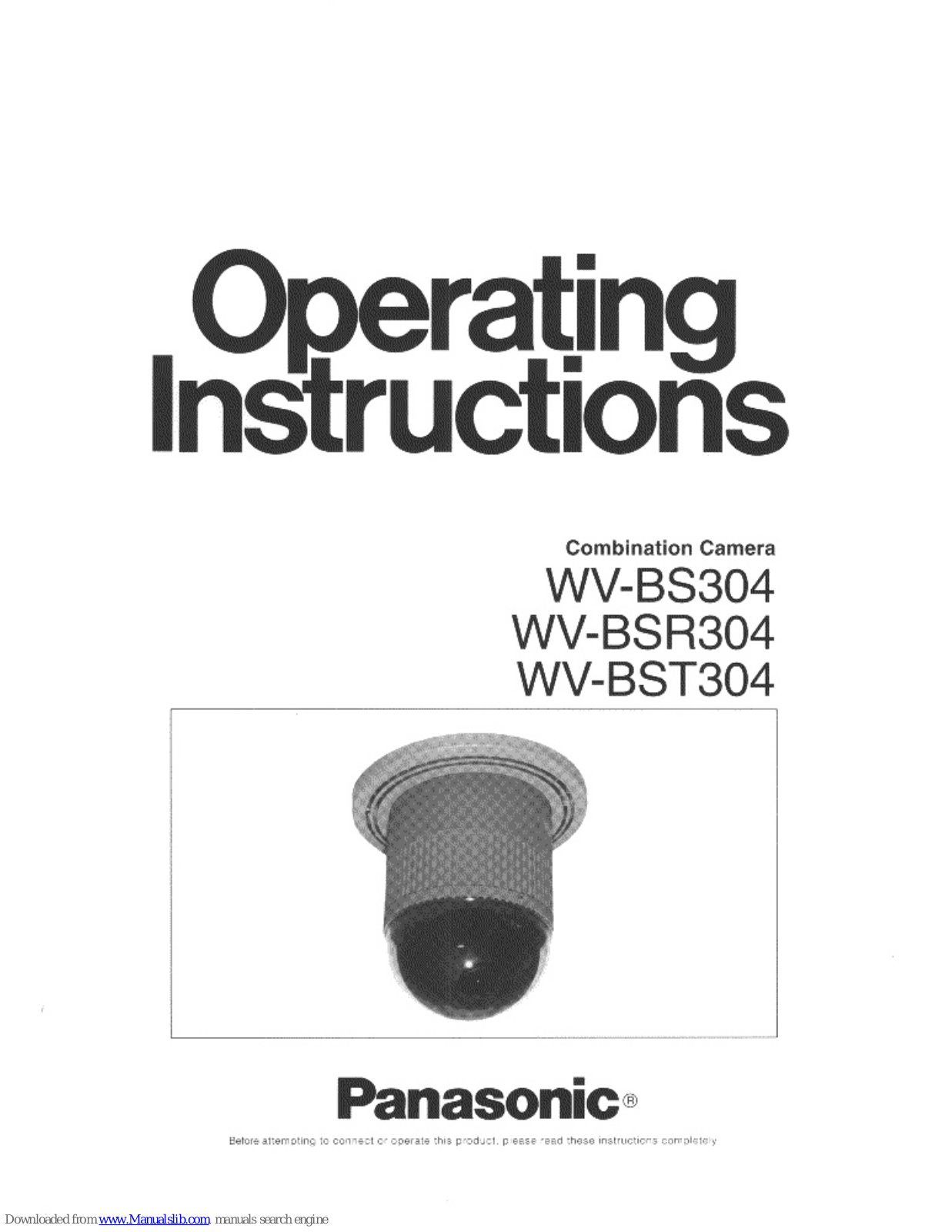 Panasonic WV-BSR304, WV-BST304 Operating Instructions Manual