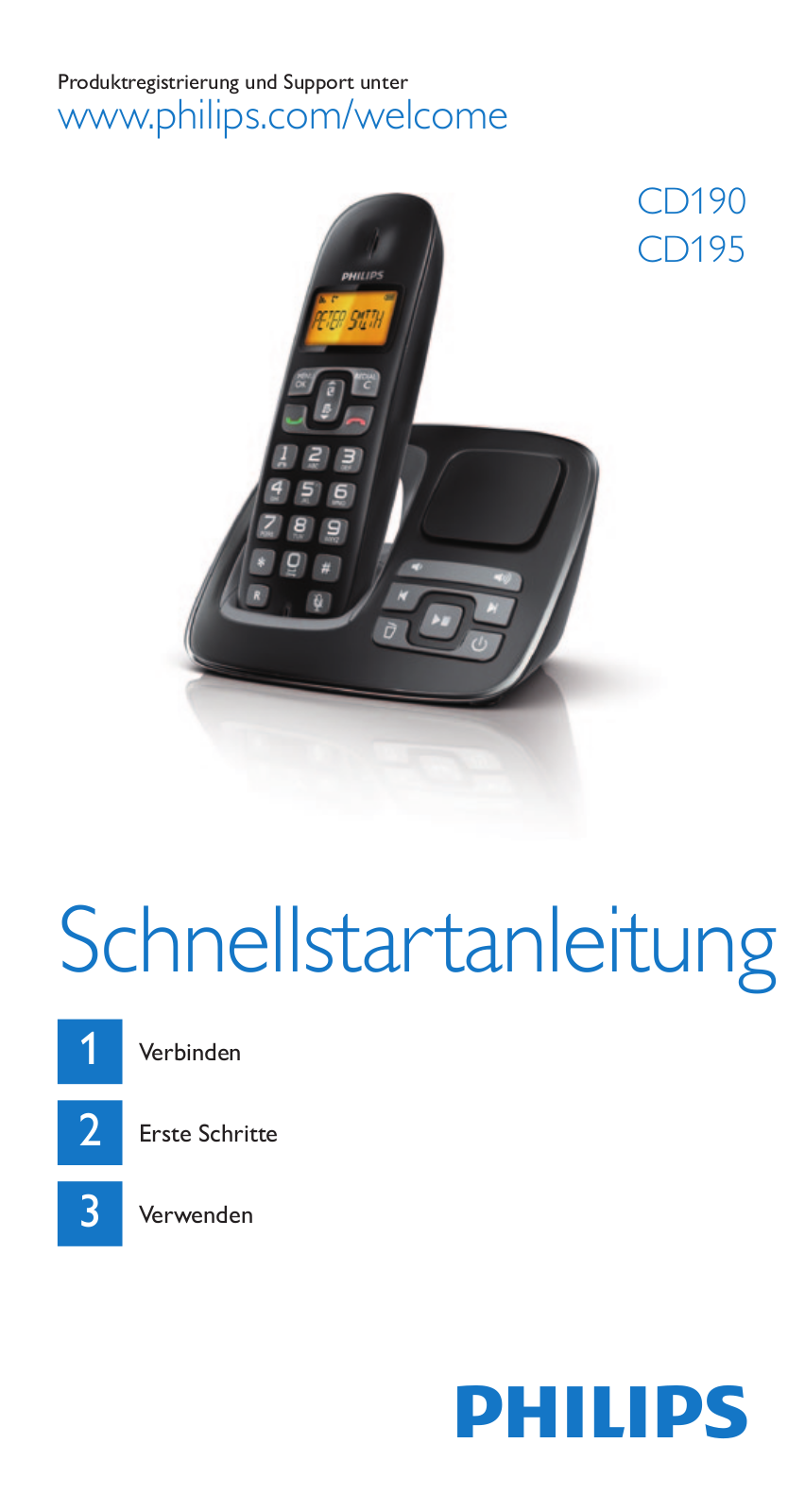 Philips CD1952B/DE, CD1902B/DE, CD1951B/DE, CD1901B/DE quick start guide - ManualMachine.com
