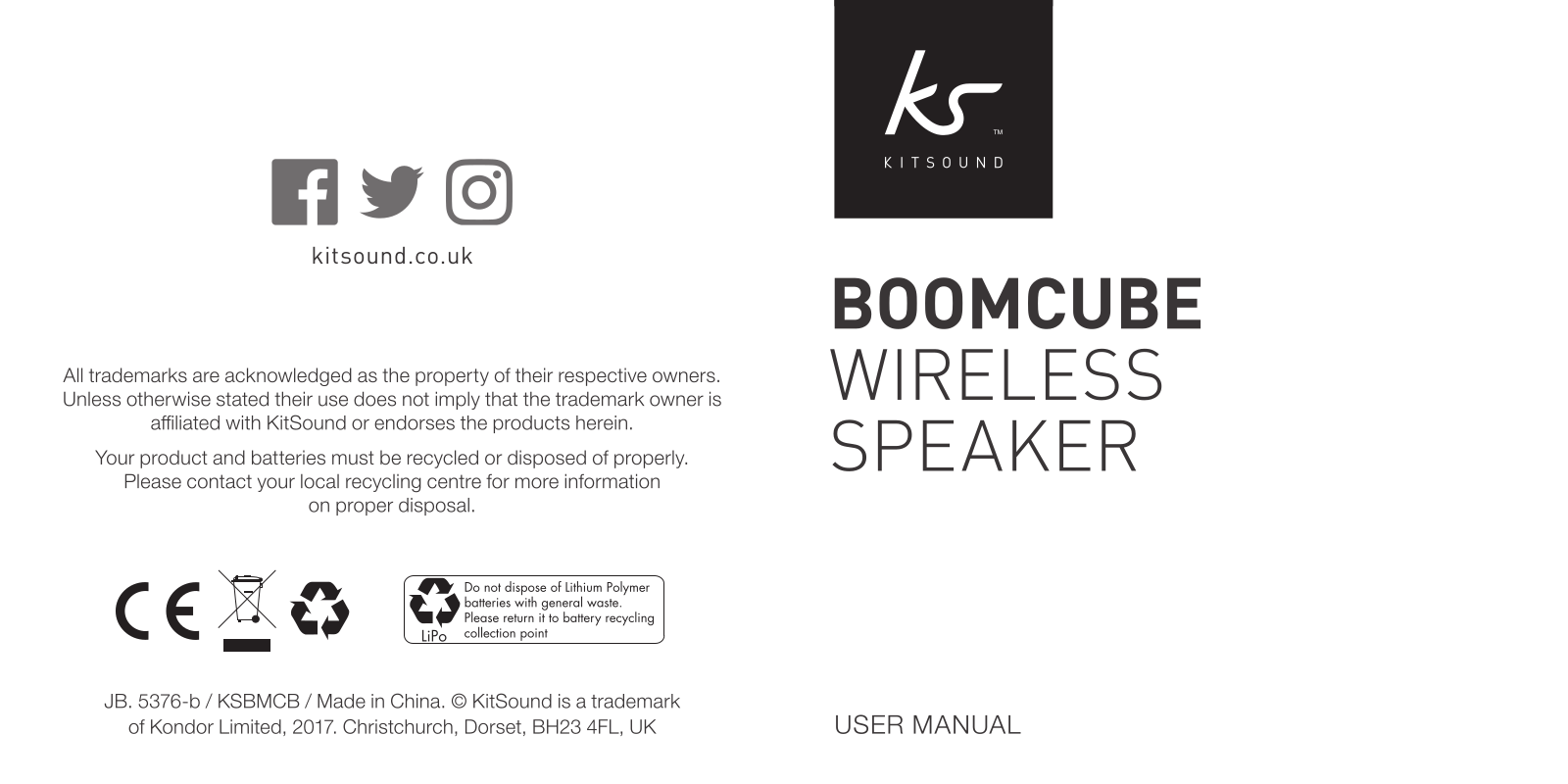 Kitsound Boomcube User Manual