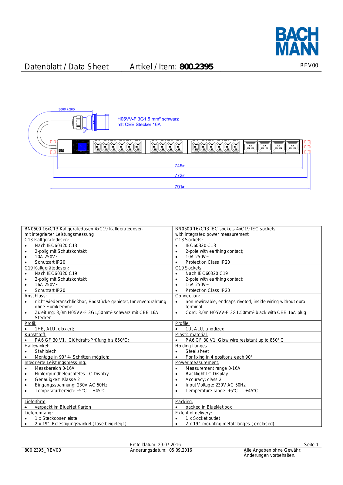 Bachmann 800.2395 User Manual