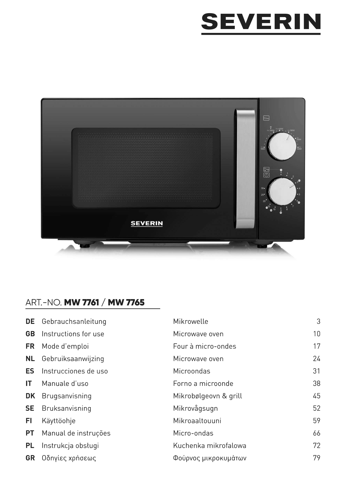 SEVERIN MW 7761 User guide - ManualMachine.com