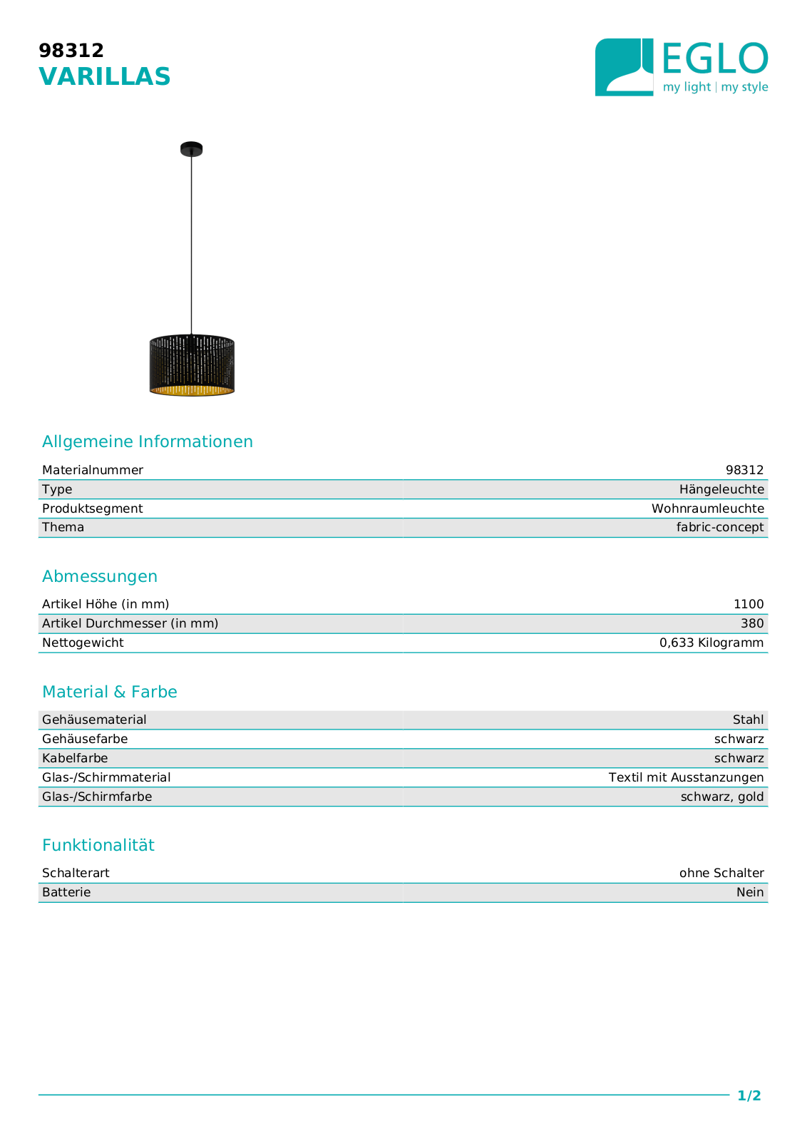 Eglo 98312 Service Manual