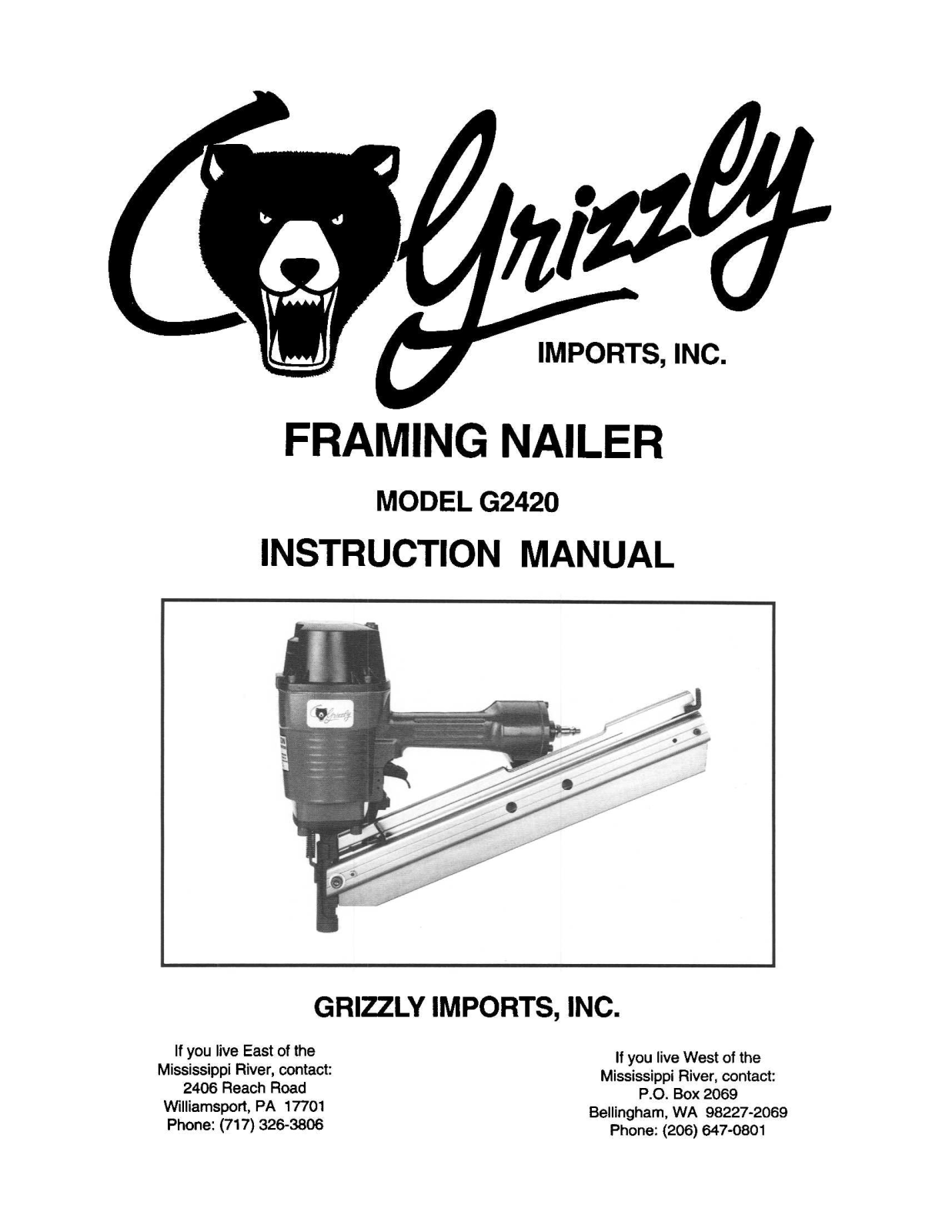 Grizzly G2420 User Manual