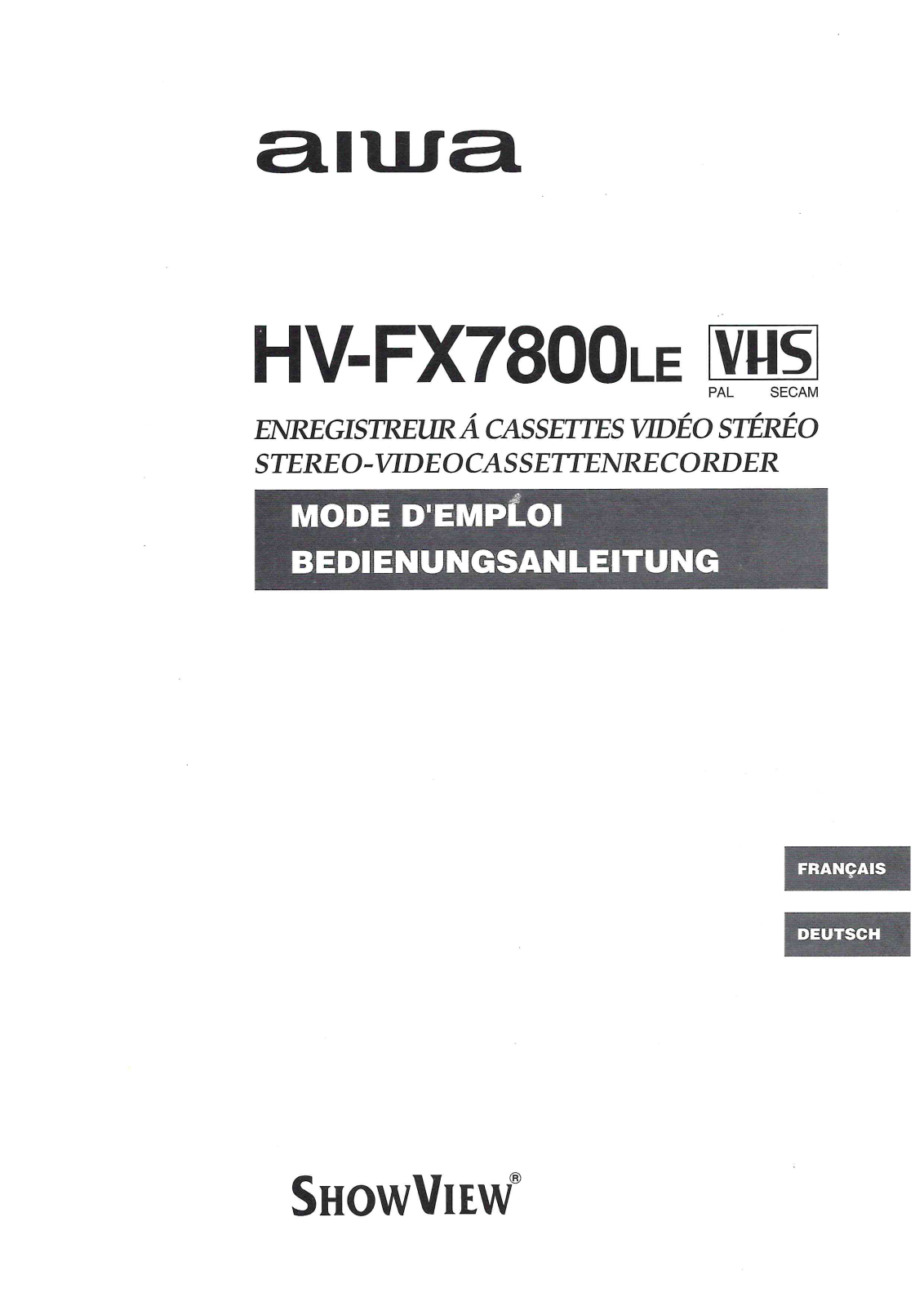Aiwa HV-FX7800 LE User Manual