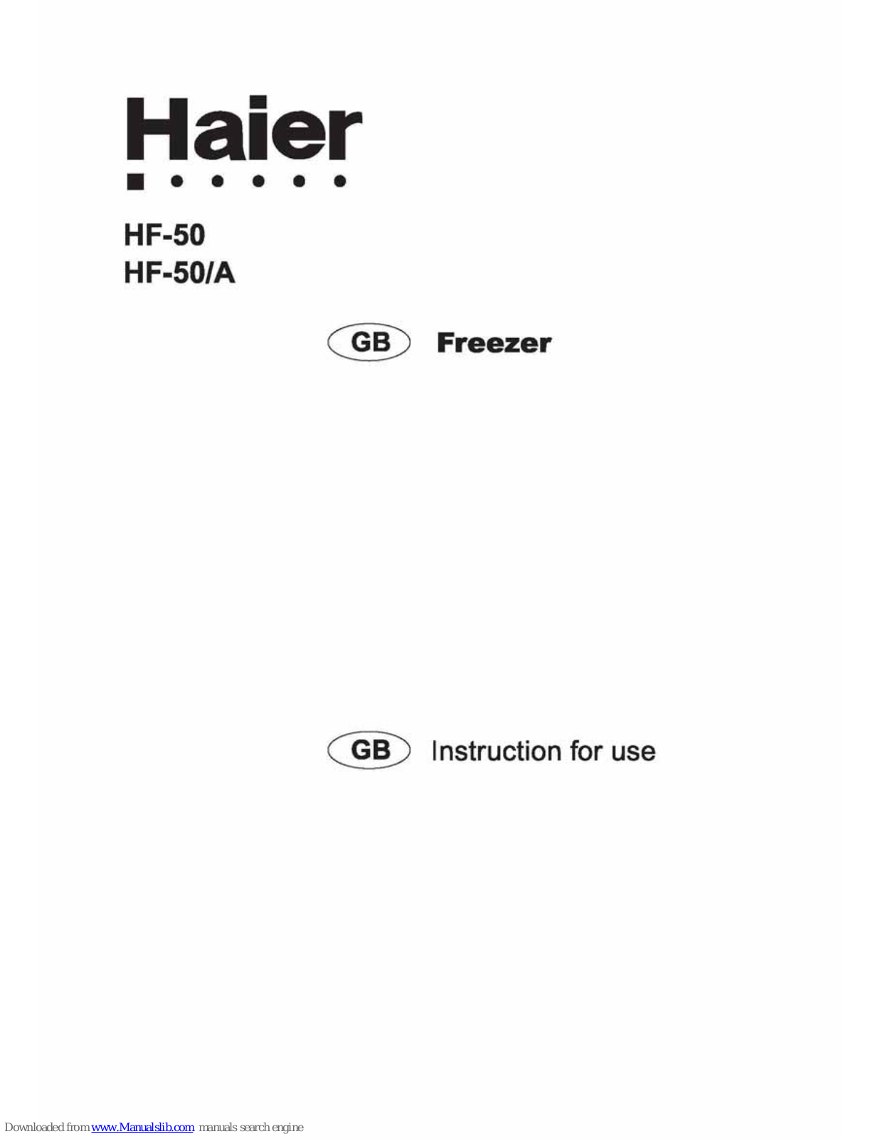 Haier HFP-50W, HF-50/A Instructions For Use Manual