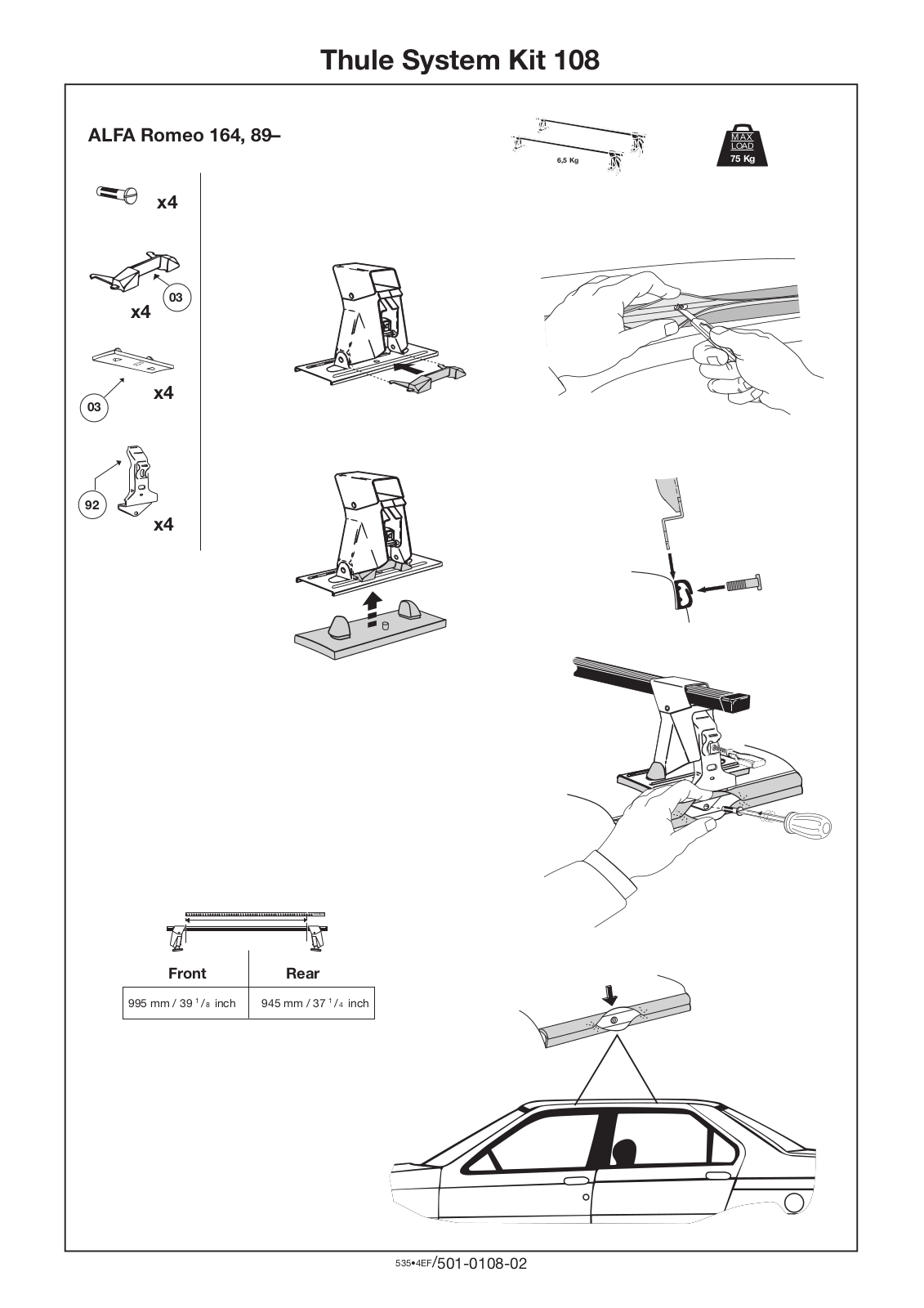 Thule 108 User Manual