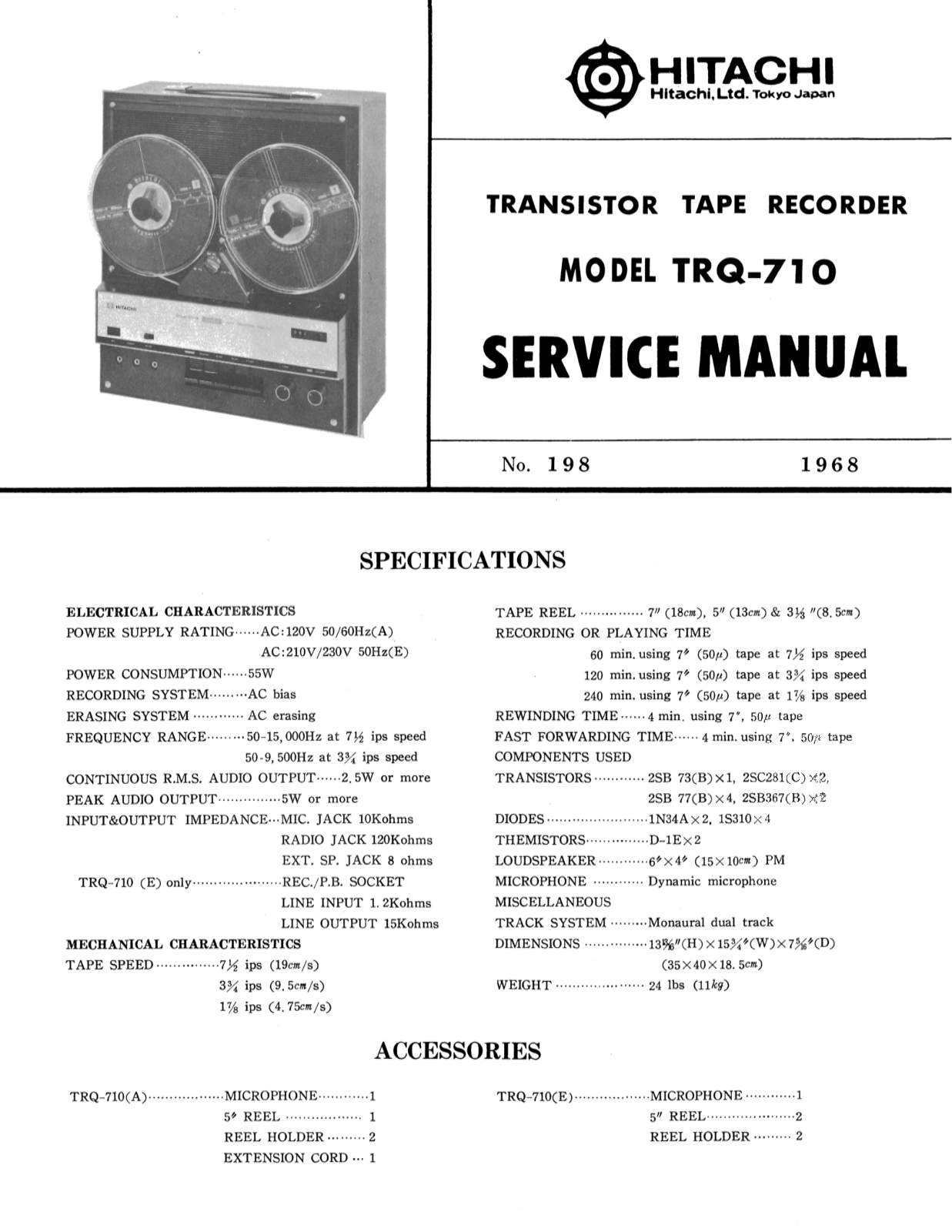 Hitachi TRQ-710 Service Manual