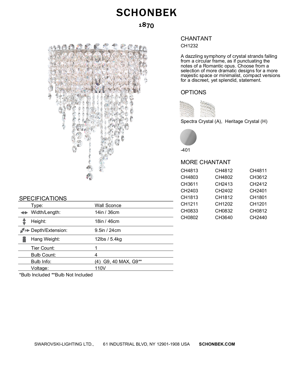 Schonbek SOC3641 Specifications - ManualMachine.com