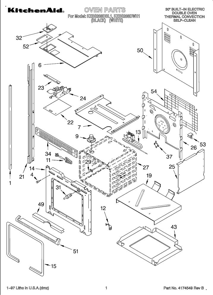 KitchenAid KEBS208DWH1 Parts List