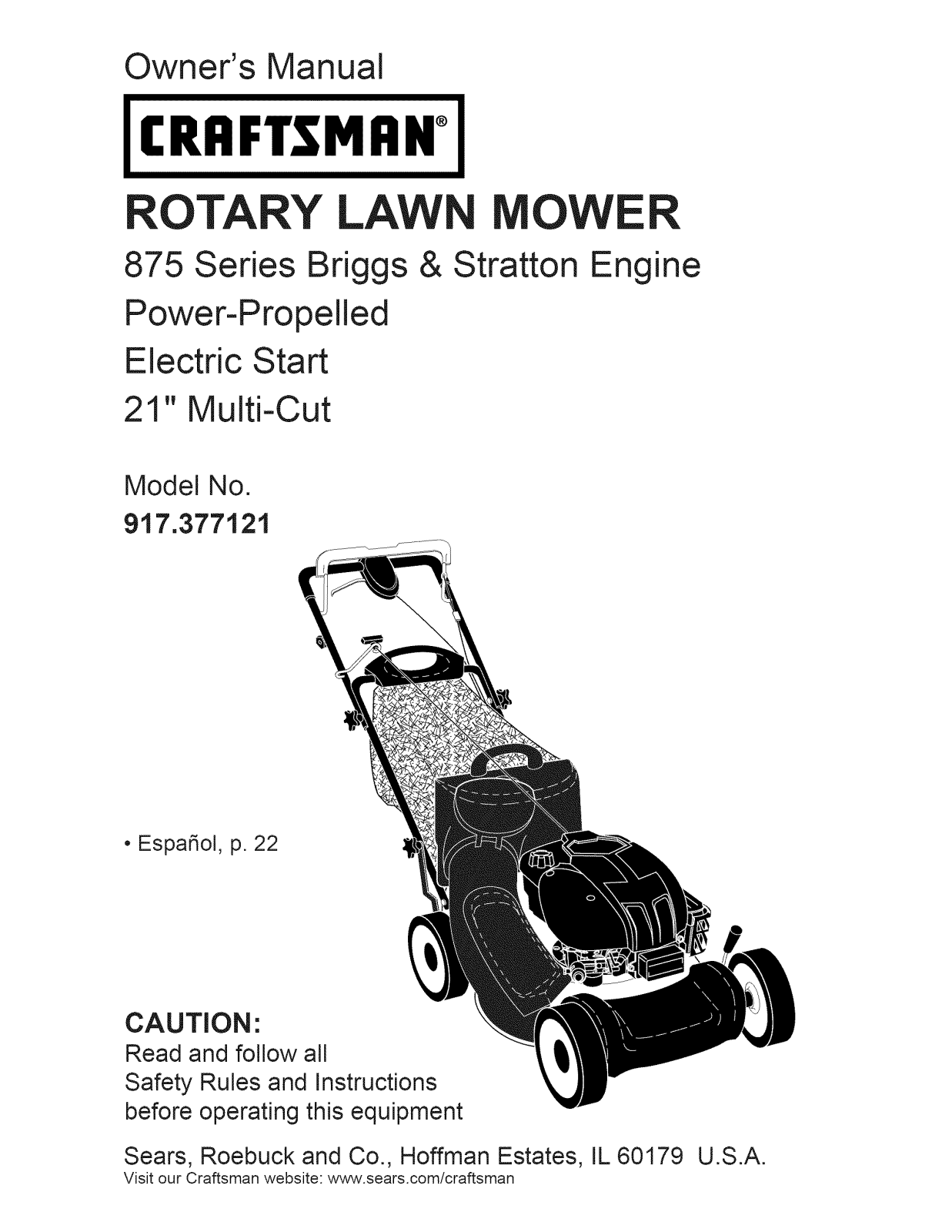 Craftsman 917377121 Owner’s Manual