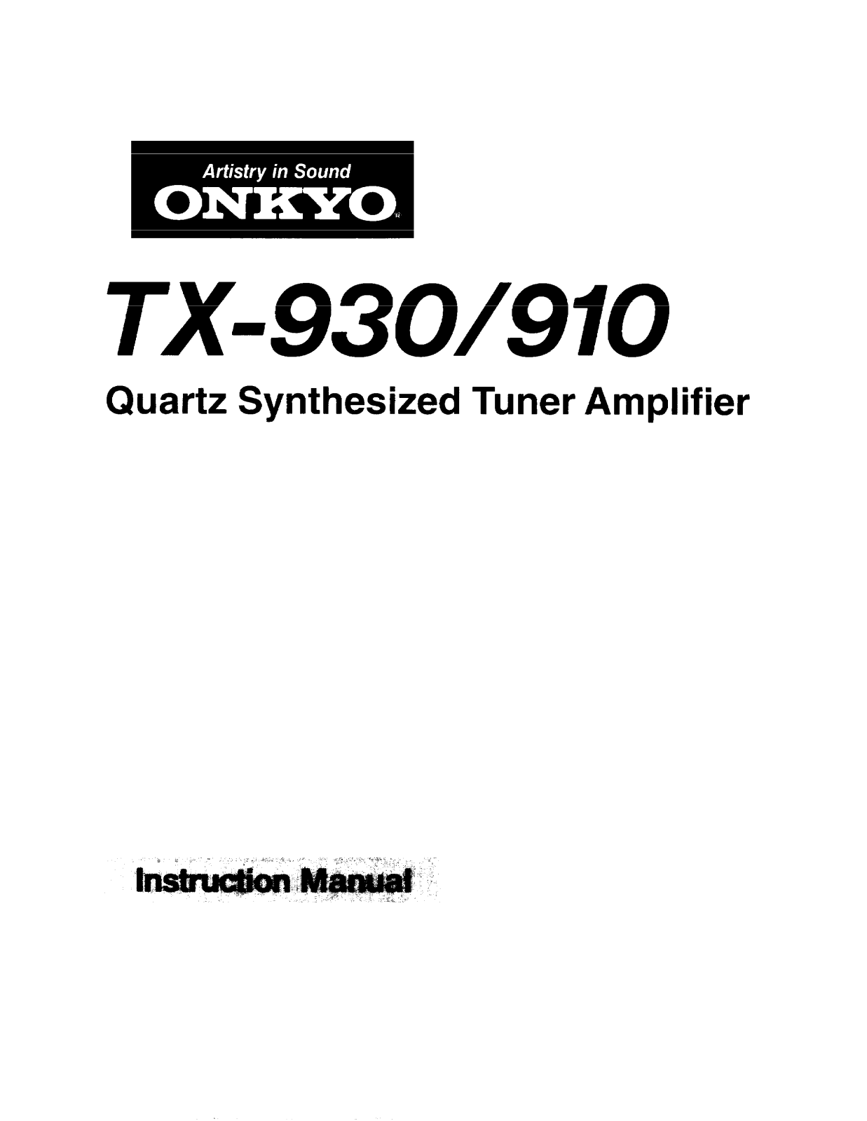 ONKYO TX-910 User Manual