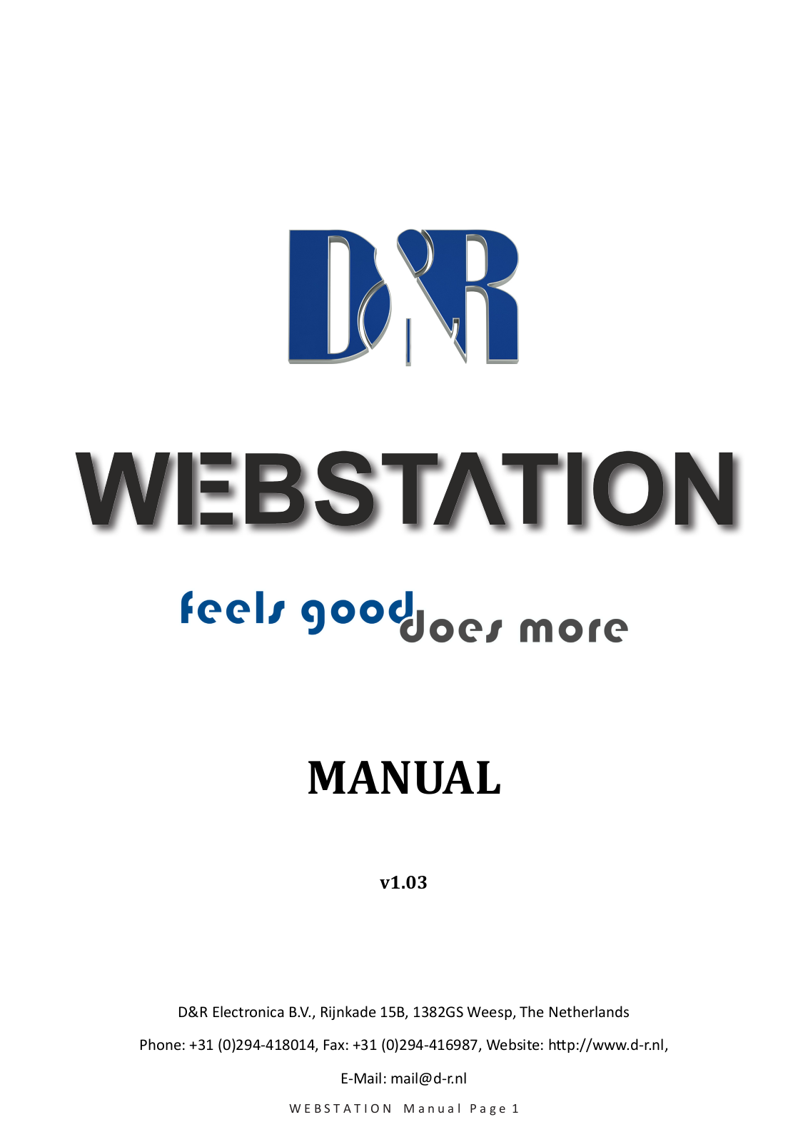 d-r D&R Webstation D&R Webstation Manual - ManualMachine.com