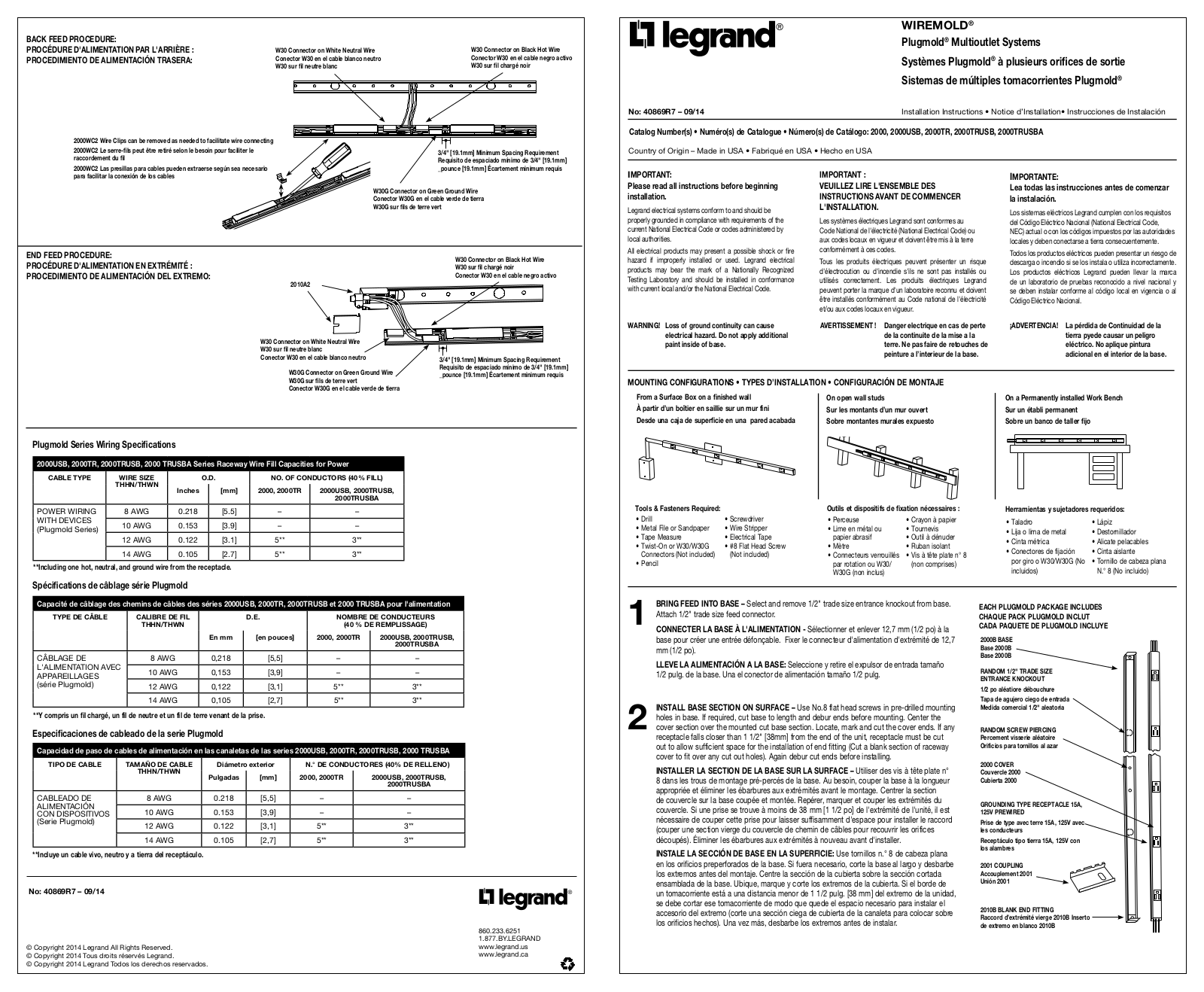 Legrand 2000 User Manual