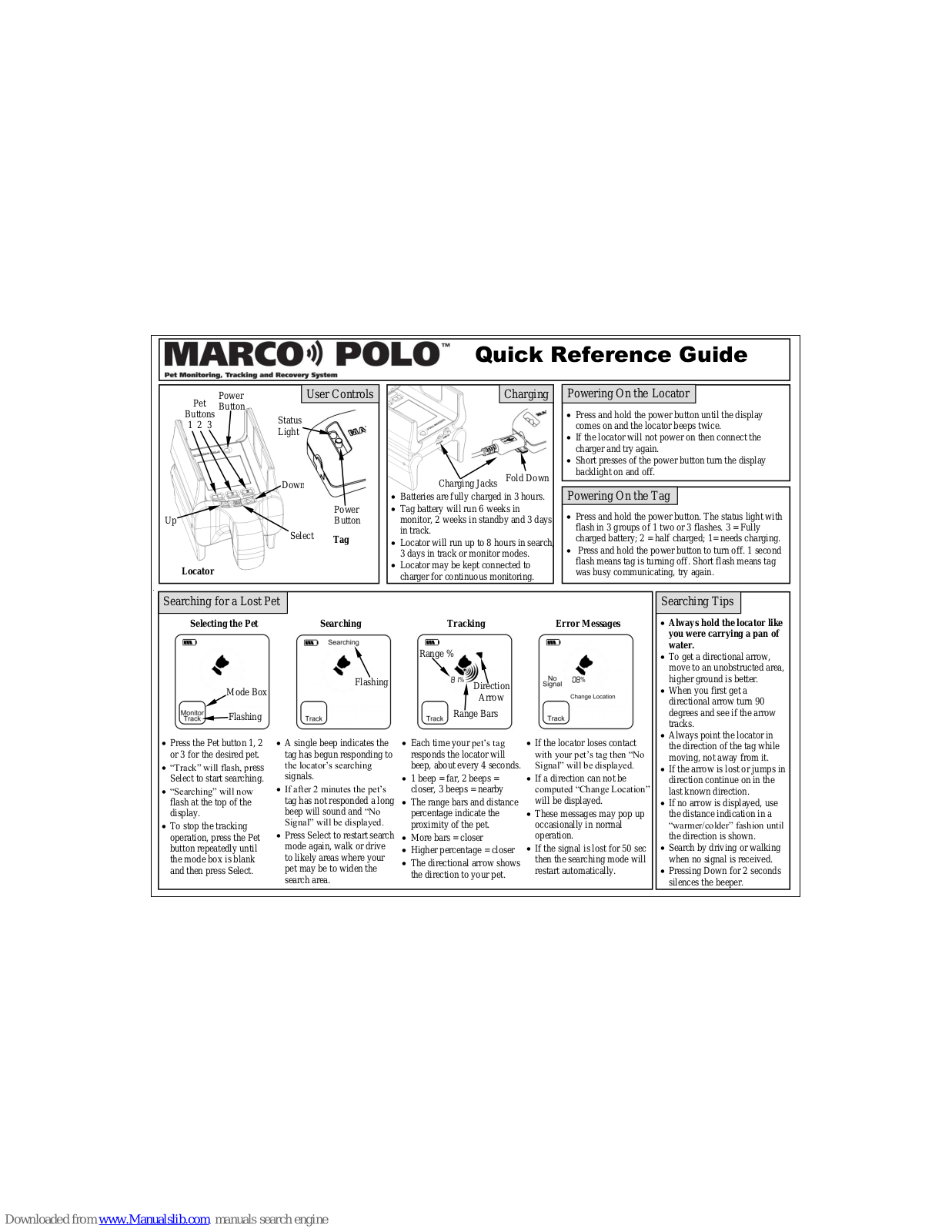 Eureka Marco Polo Quick Reference Manual - ManualMachine.com