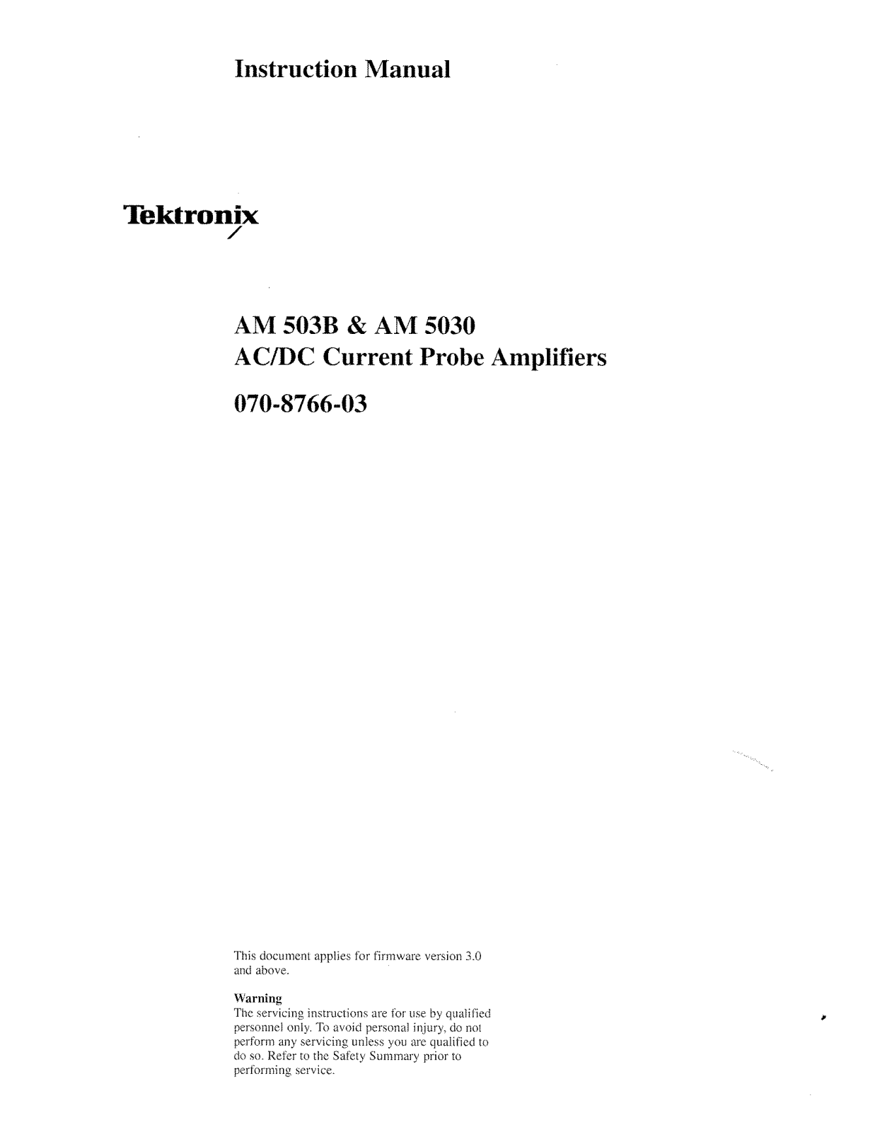 Tektronix AM 503B, AM 5030 User Manual