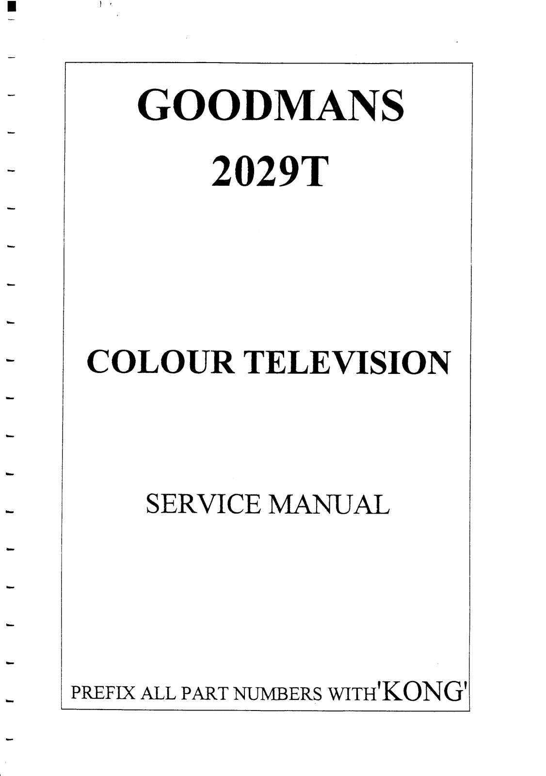 Goodmans onwa2029t schematic