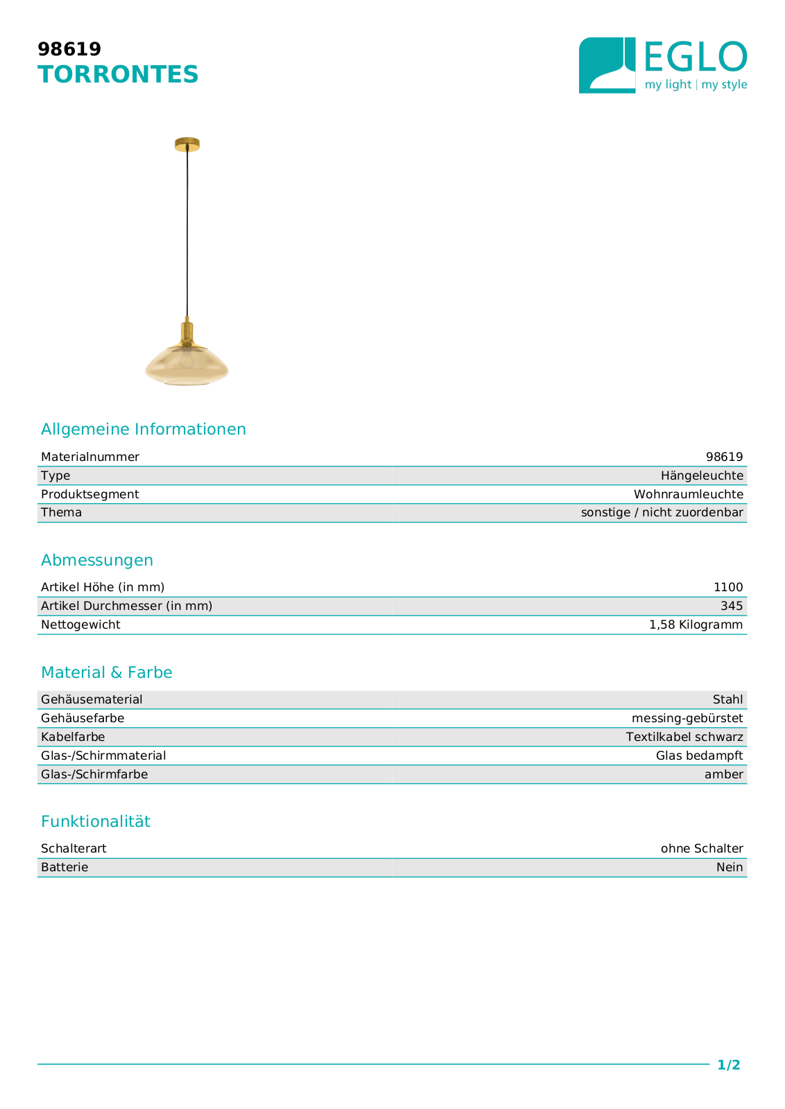 Eglo 98619 Service Manual